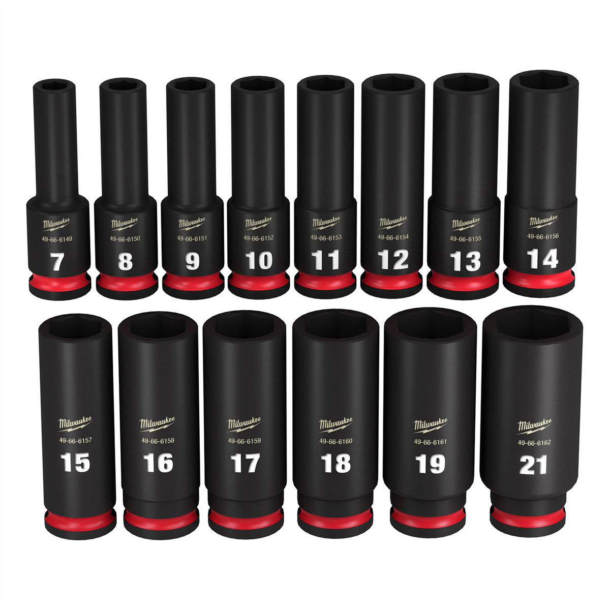 Milwaukee 49-66-7008 14 PC SHOCKWAVE 3/8″ Dr Metric Deep 6 Point Socket Set