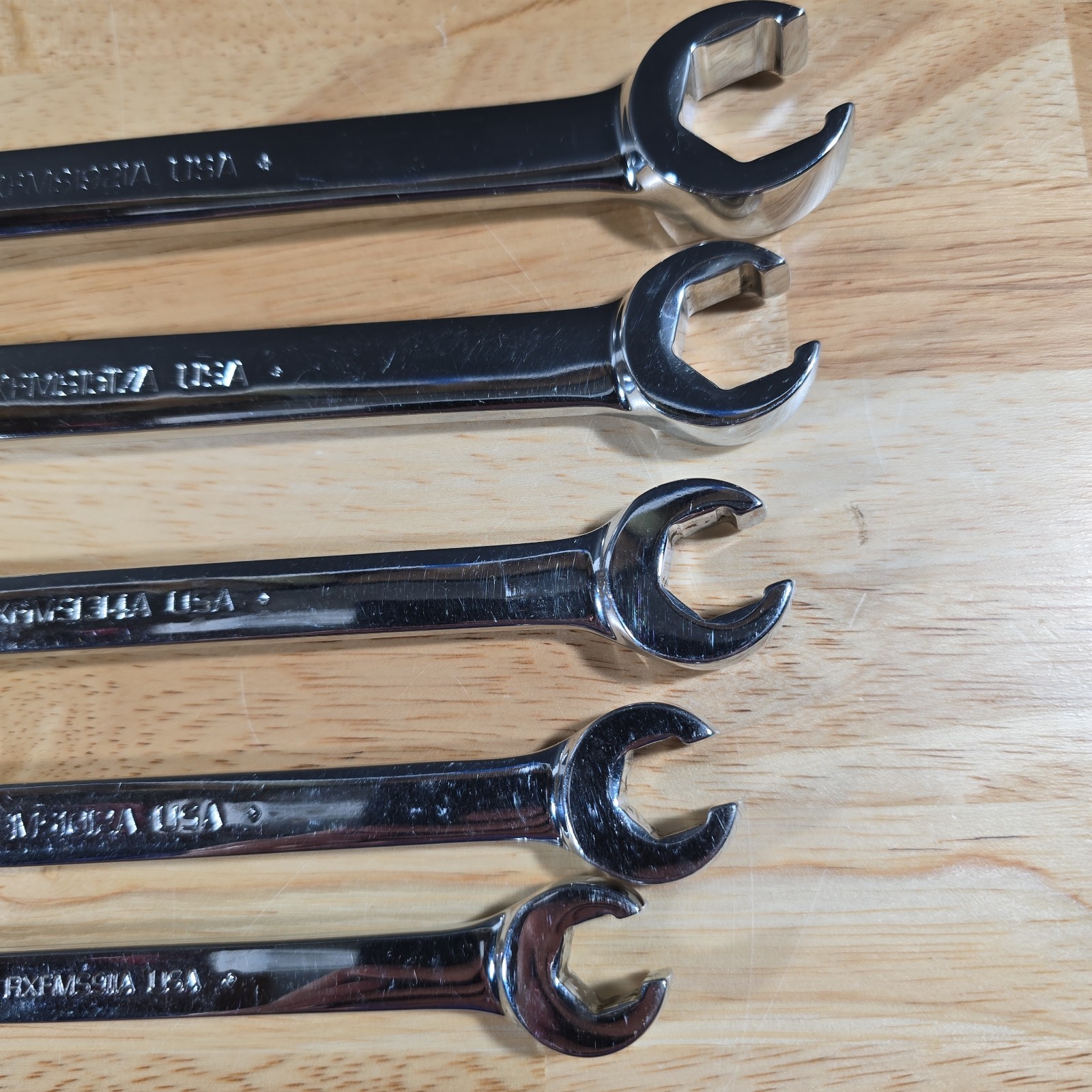 Snap On 5 pc 6-Point Metric Flank Drive Double End Flare Nut Wrench Set 9–21mm