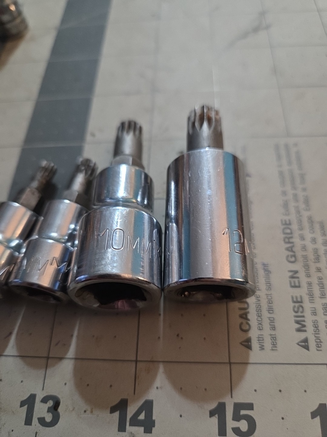 4 Matco Tools 12 Spline 3/8″ & 1/2″ Drive Triple Square Bit Socket 6,8,10 12mm