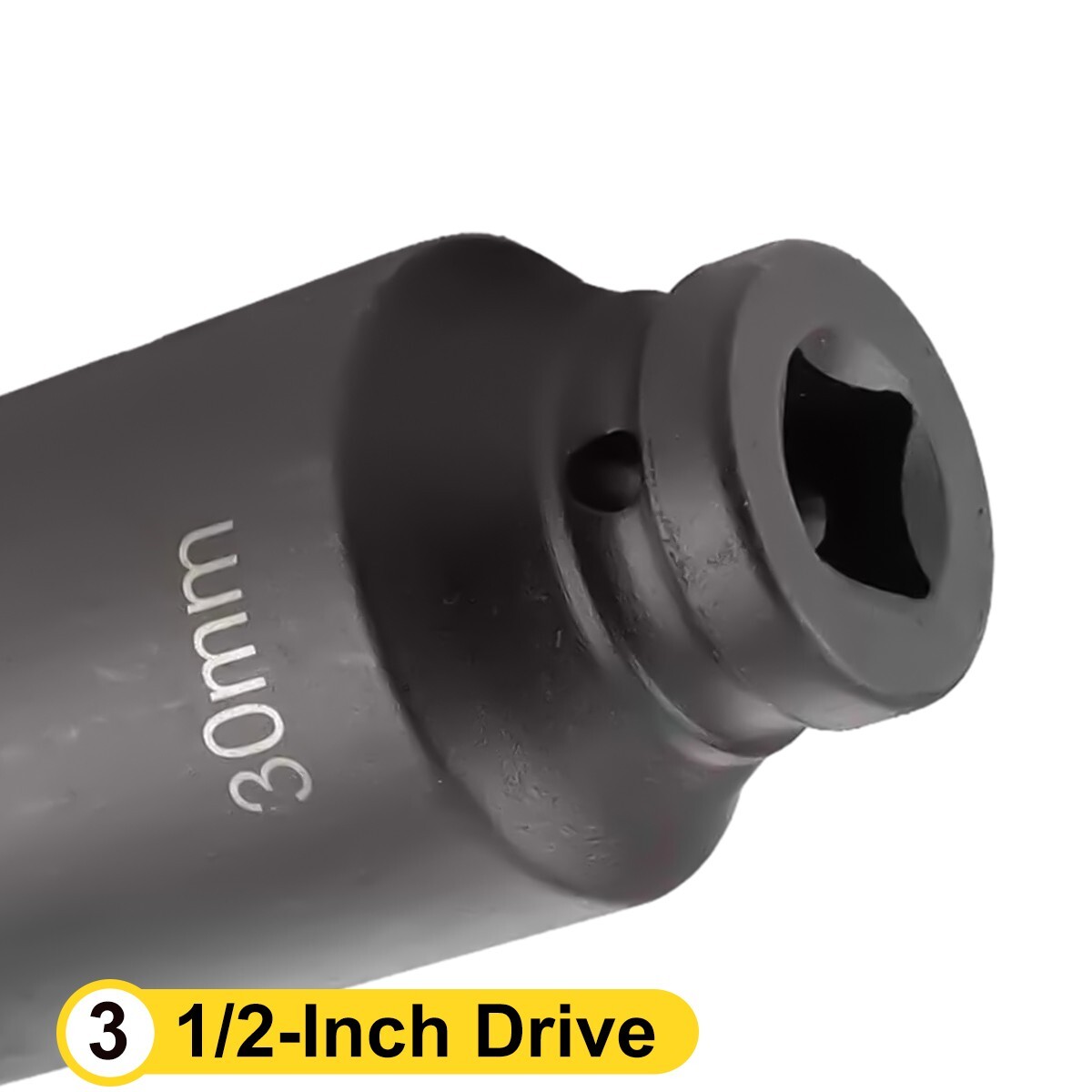 Impact Sockets Set 1/2 Inch Drive 35 PCS Metric 8mm-32mm Deep Length 6-Point Set