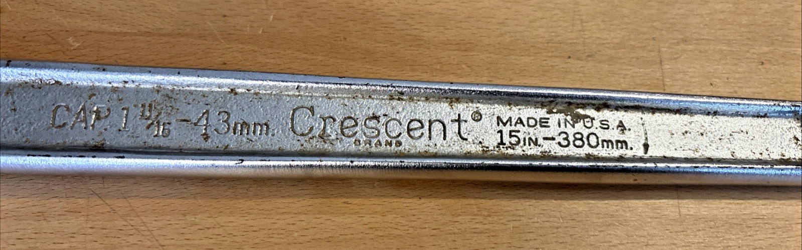 Crescent Tool 15″ Adjustable Wrench Crestoloy Cap. 1 11/16. 43mm USA