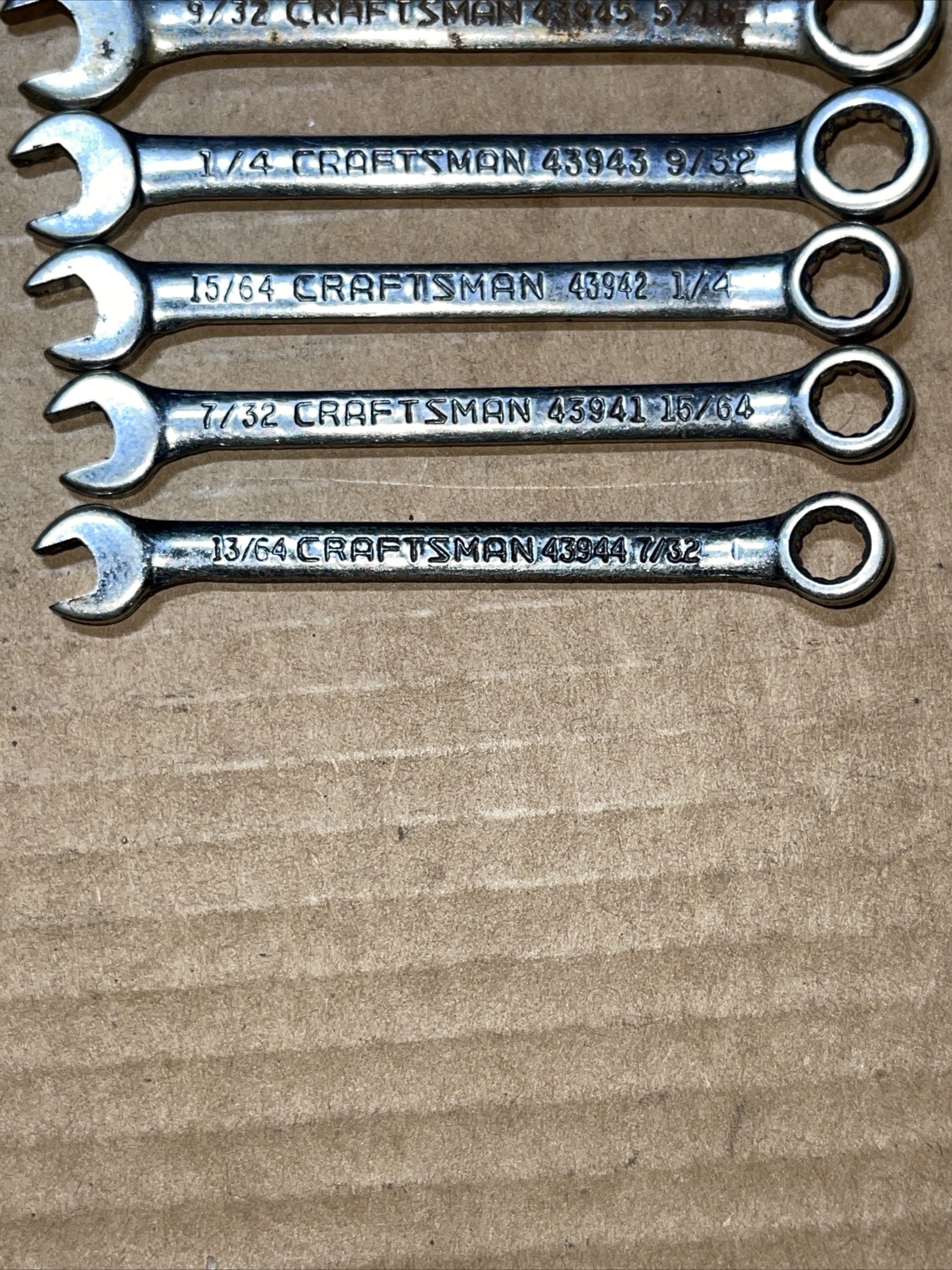 Vintage Sears Craftsman USA 8 Piece Combination Ignition Wrench SAE 13/64 – 7/16