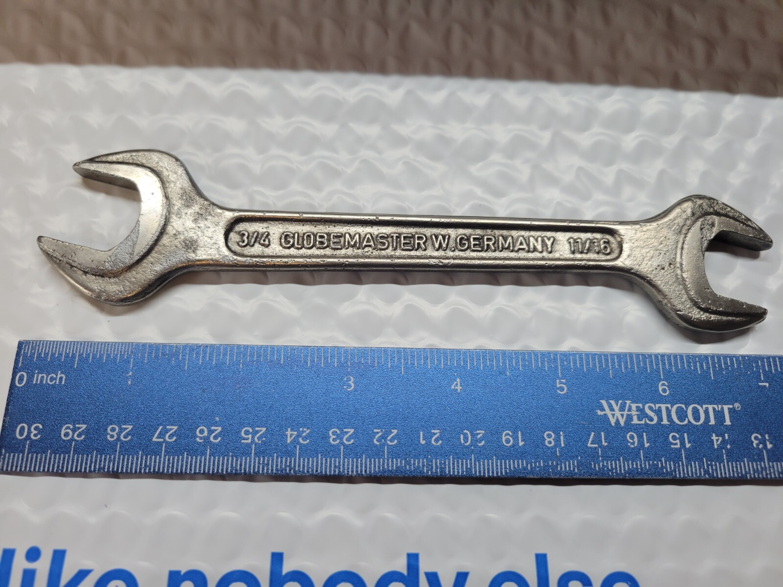 Globemaster West Germany 11/16″×3/4″ Double Open End Wrench