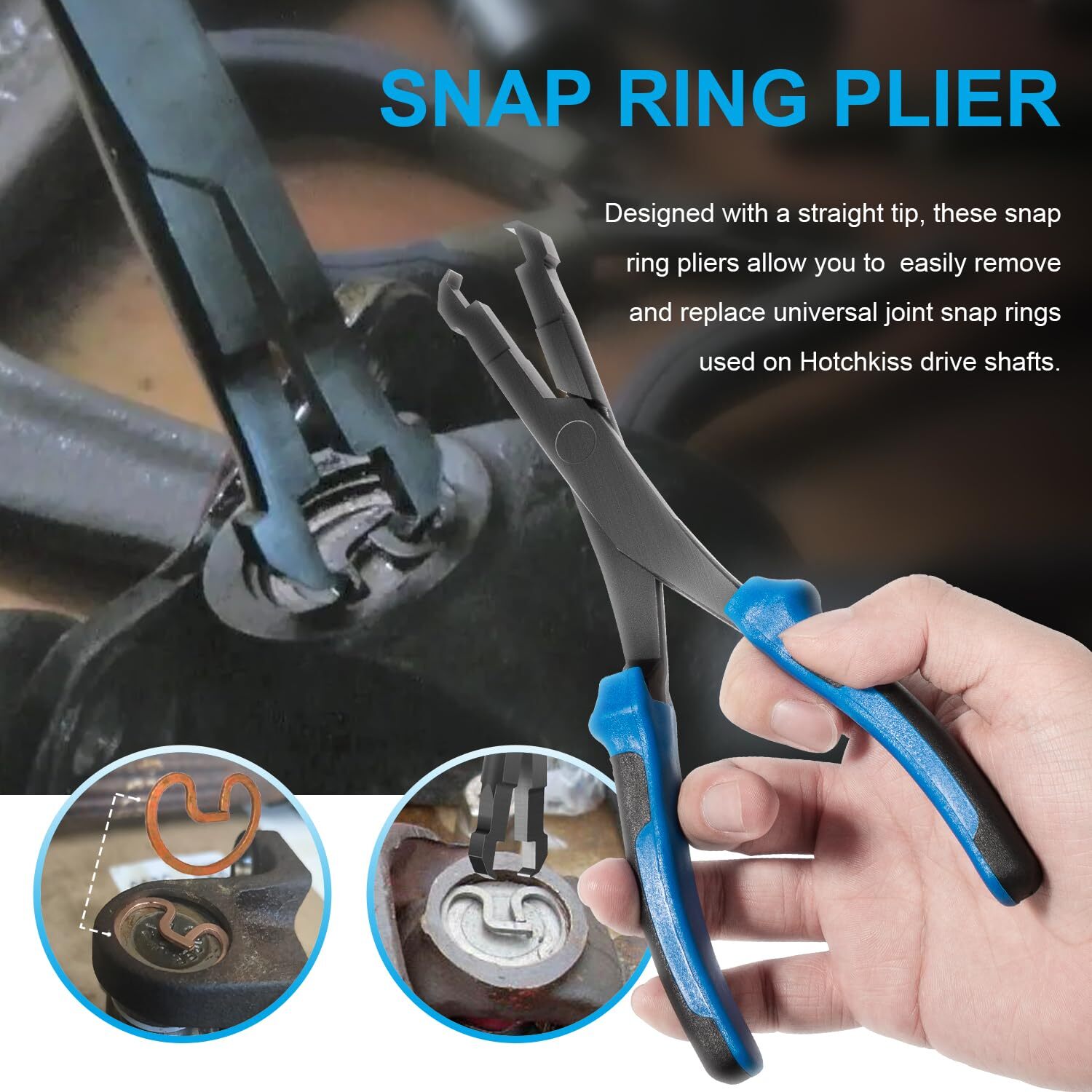 Straight U-Joint Snap Ring Pliers Plastic Push Pin Pliers Tool 70300