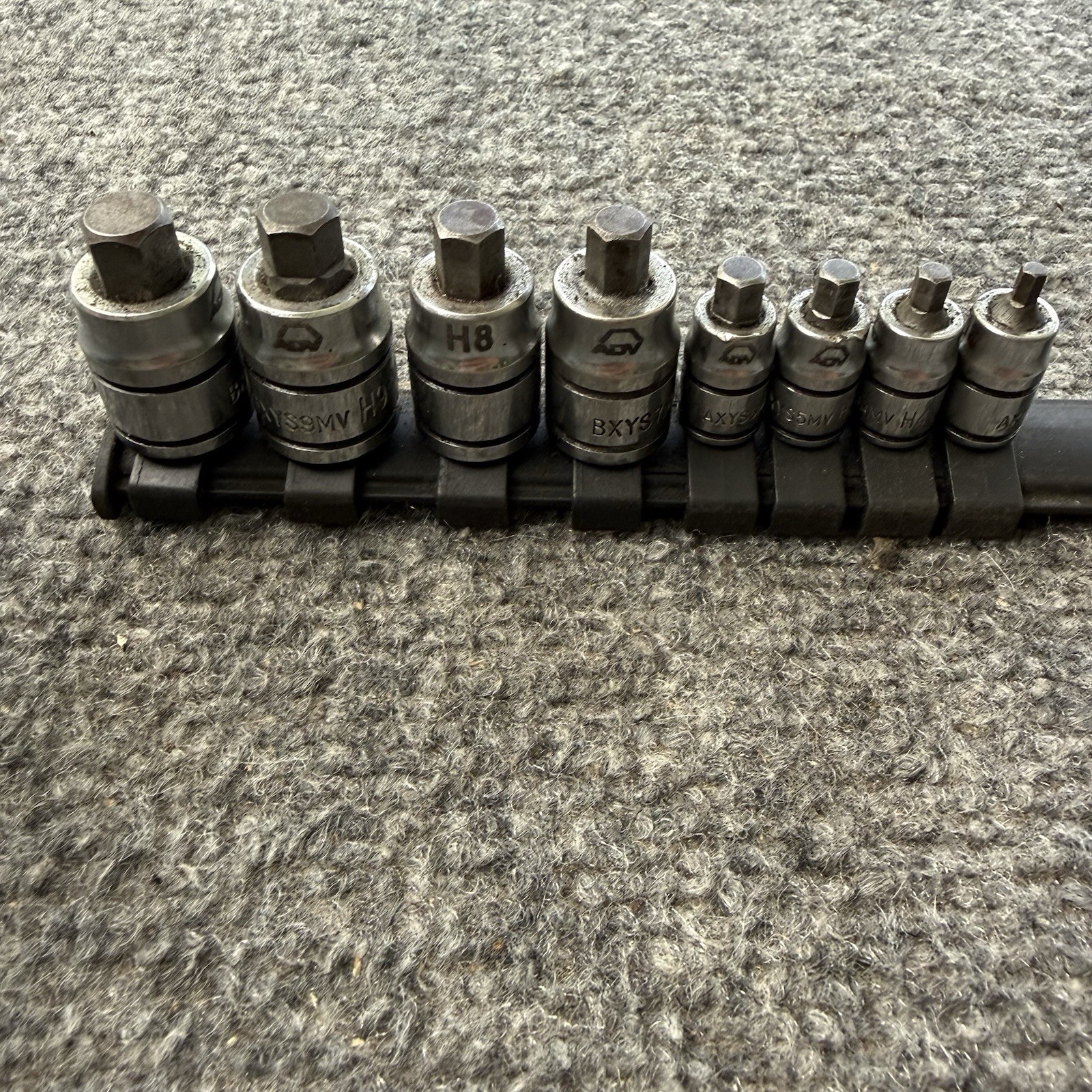 Matco Tools 8 Pcs Metric Stubby Allen Hex Socket Set 3mm-10mm 1/2” & 3/8” Drive
