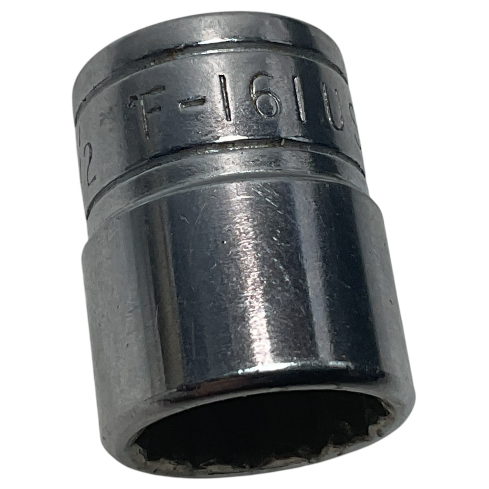 Snap-on F161 1/2″ SAE Shallow Socket 12 Point 3/8″ Drive Chrome USA Tool