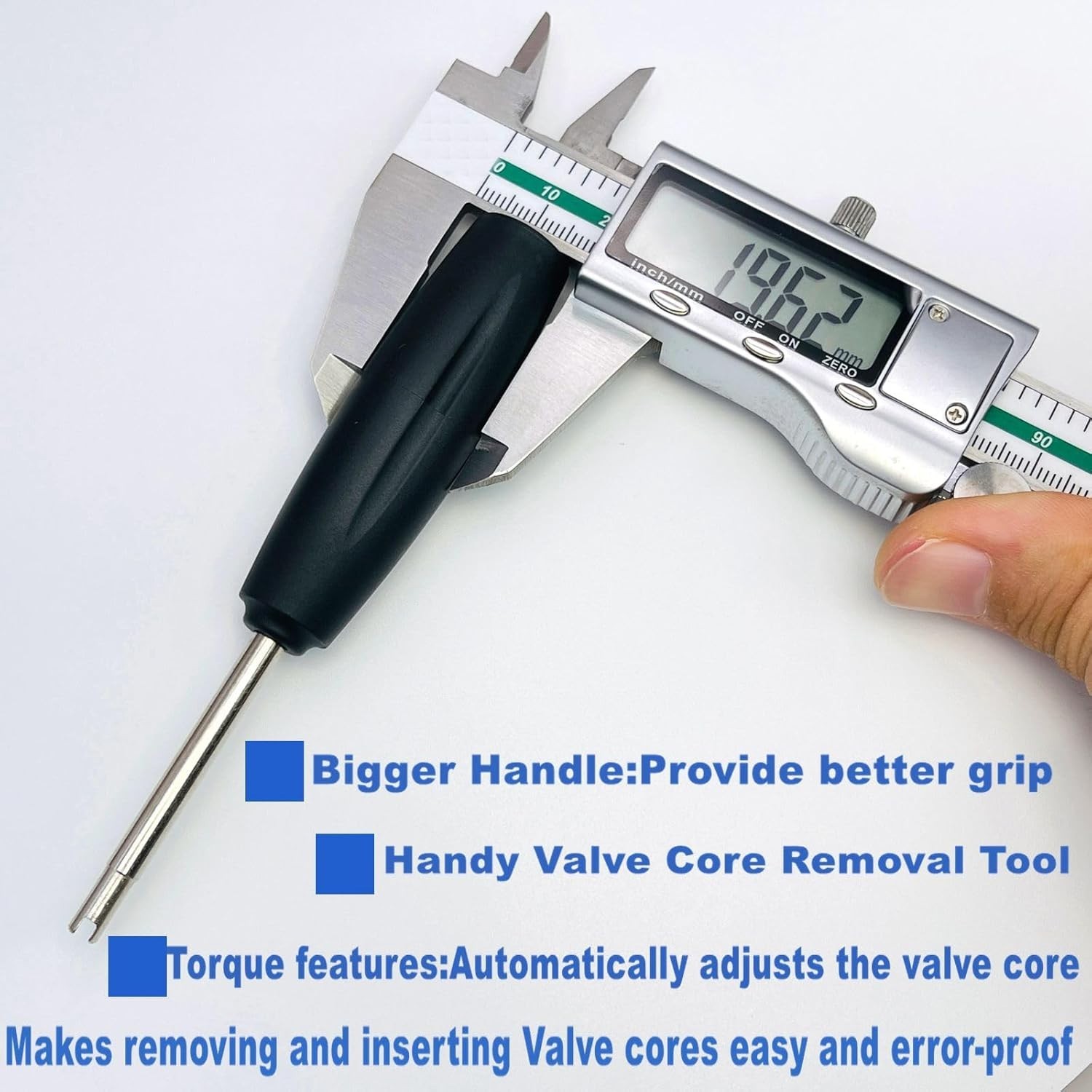 2 Pcs Valve Core Torque Tool for Cars & Bikes, Black & Silver, Professional