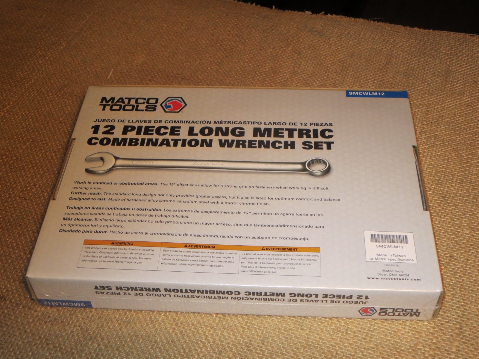 MATCO 12-Pc. SMCWLM12 combination wrenches Metric NEW