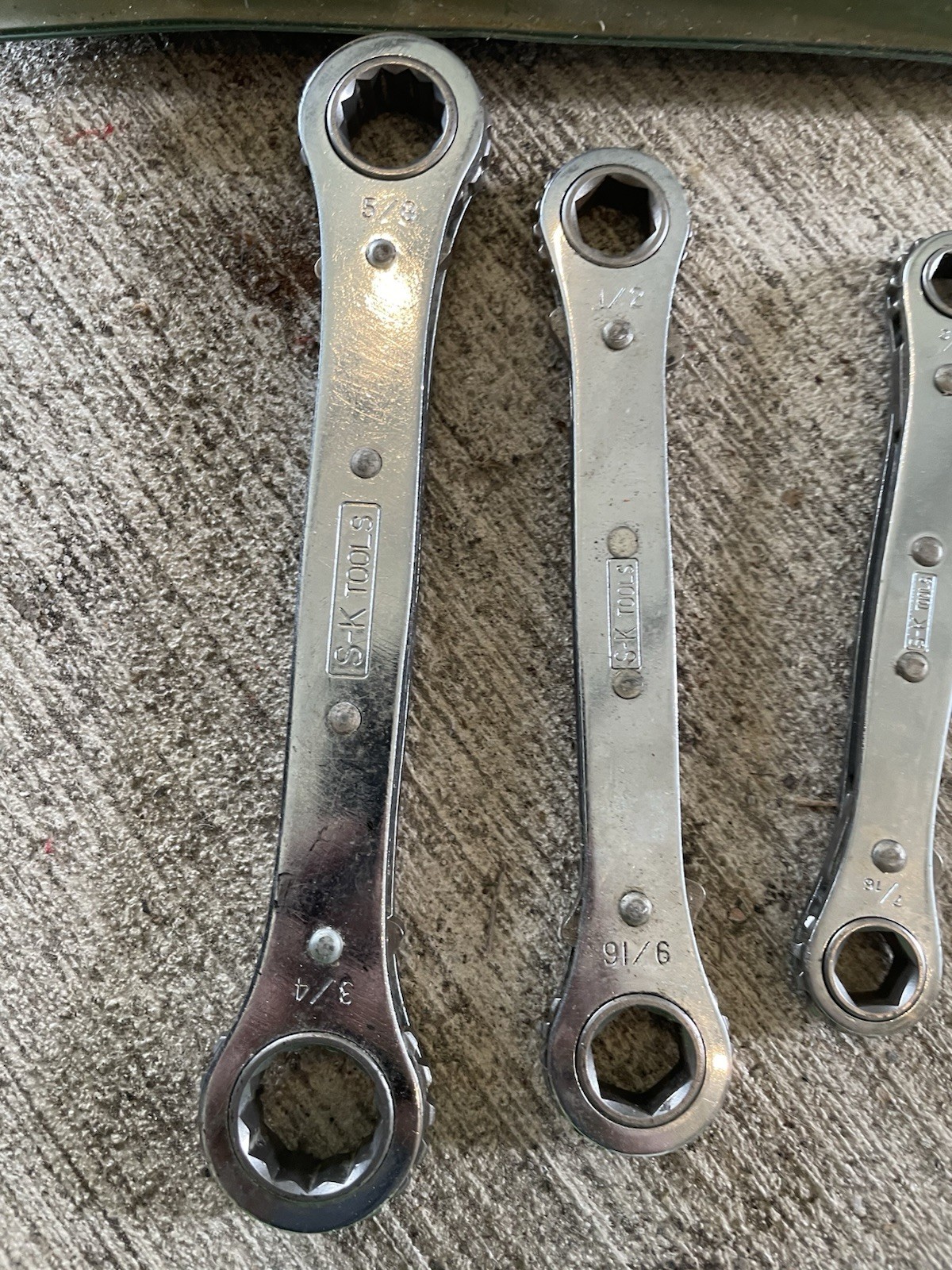 SK 4 Piece Double Box End Ratcheting Wrench Set