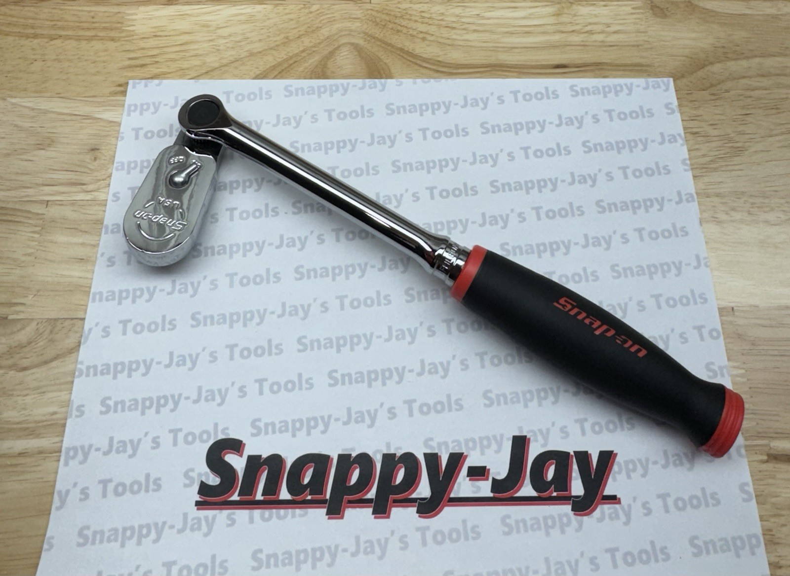 Snap-on Tools USA NEW RED 3/8″ Soft Grip Long Multi-Position Ratchet FHL80MP