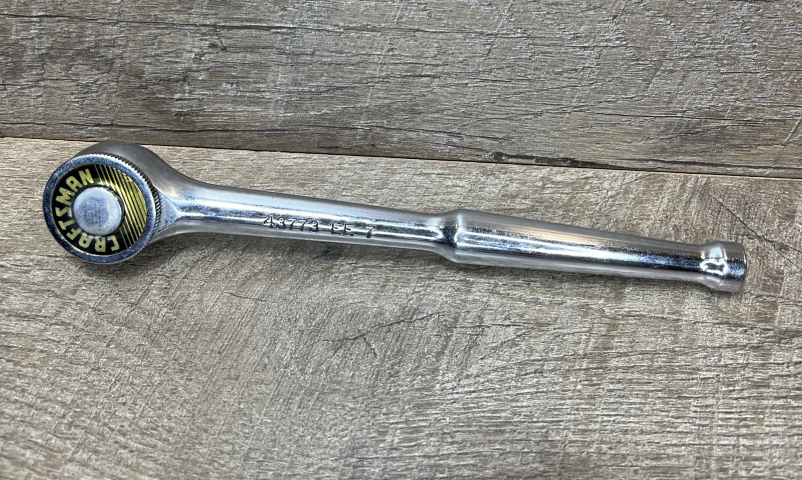 Vintage Craftsman 43773 EE 7 1/2″ Inch Drive Chrome Ratchet Thumb Wheel USA Made
