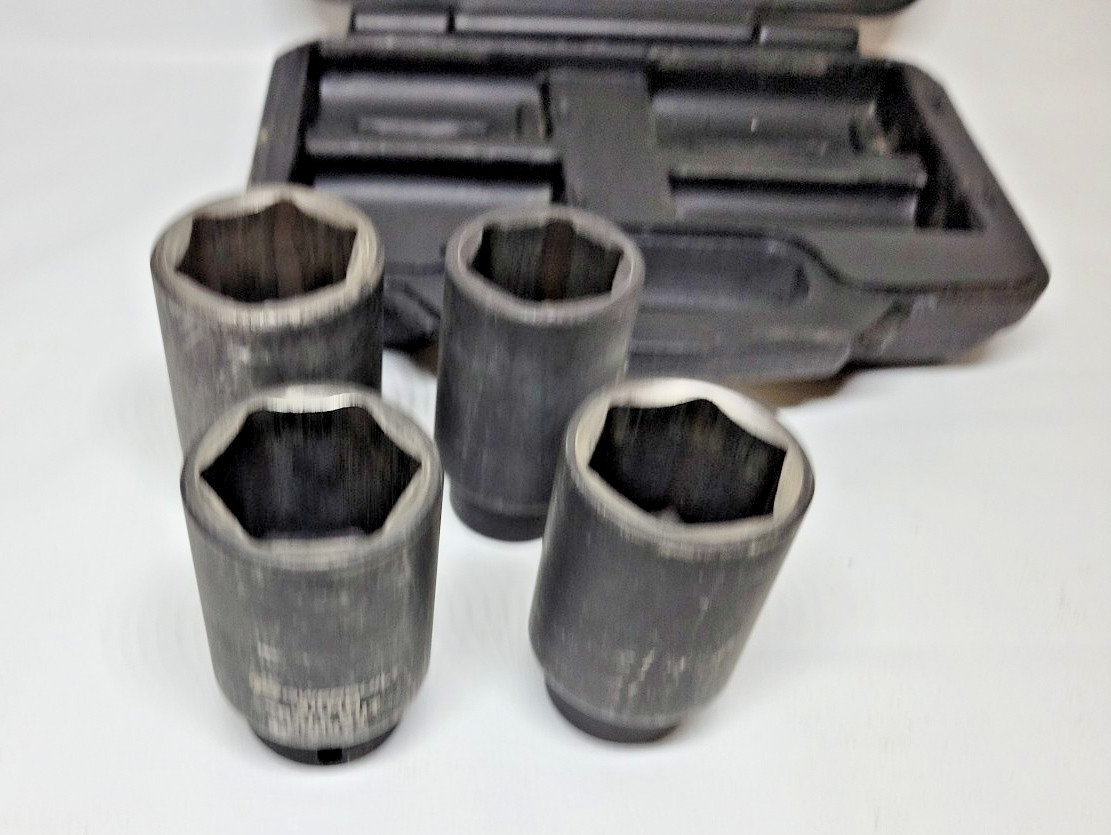 POWER BUILT ,AXLE NUT SOCKET SET, 648635, 4PC.WITH HARD CASE, KIT 10 ( B4)