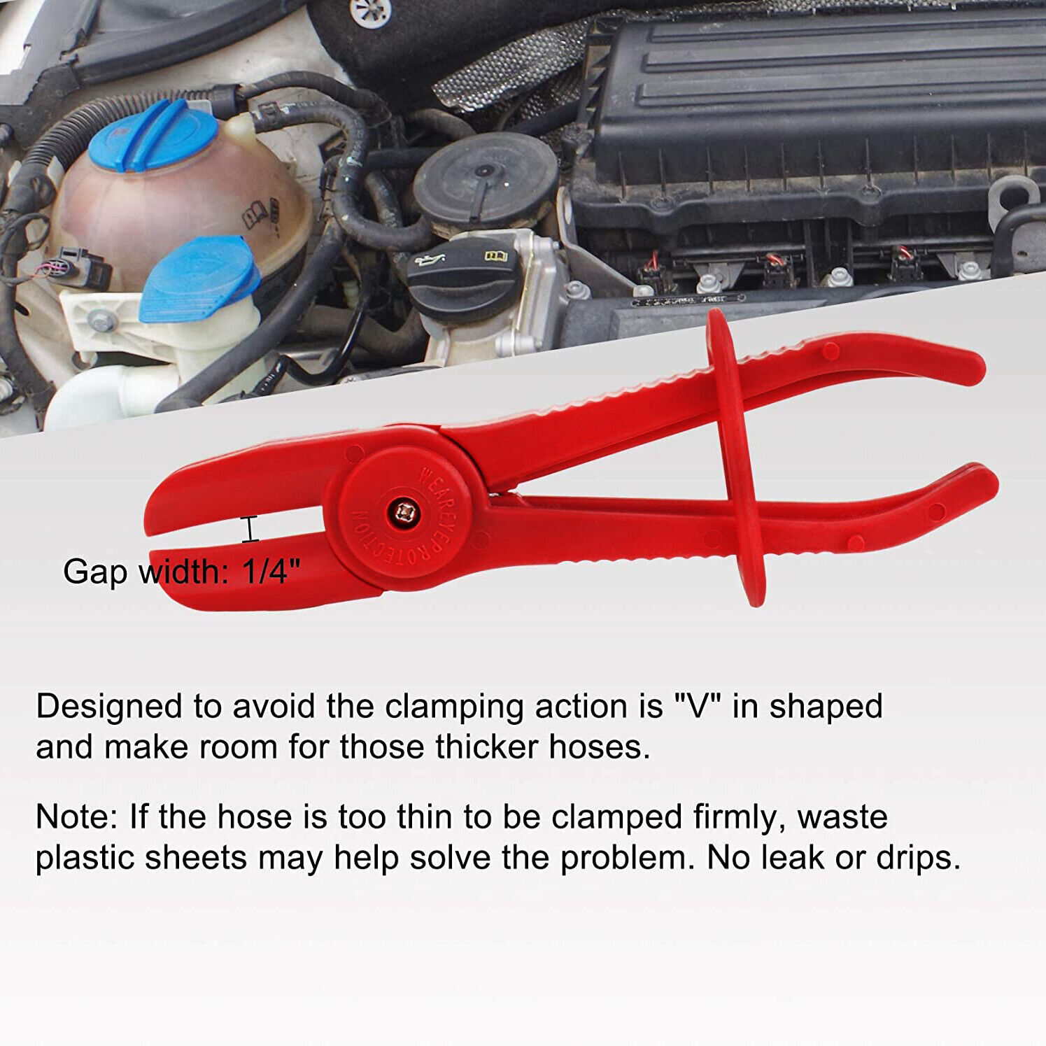 3PCS Hose Clamp Set Fuel Water Brake Line Pipe Pinch Off Pliers Red Hand Tool