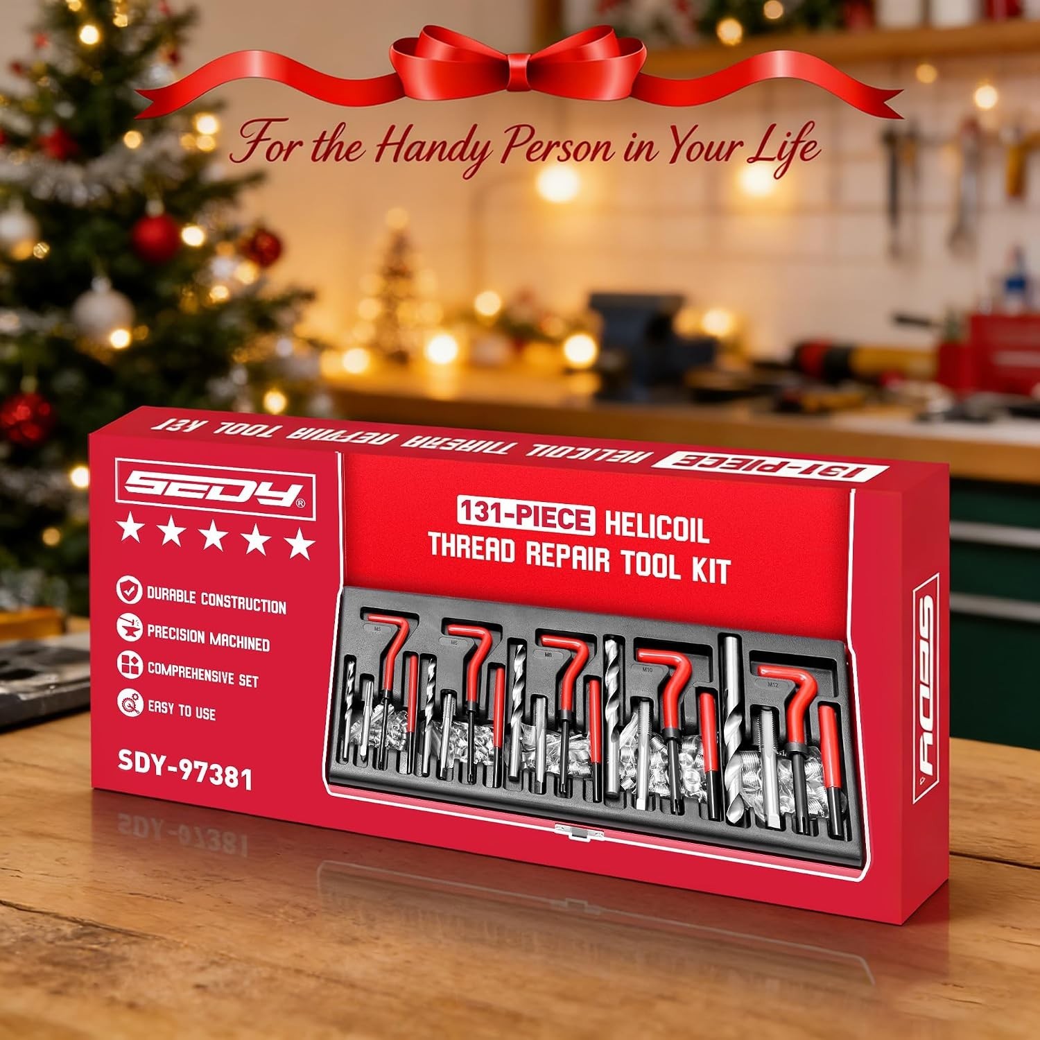 Metric Helicoil Thread Repair Kit 131-Piece M5 M12 Automotive Engine Spark Plug