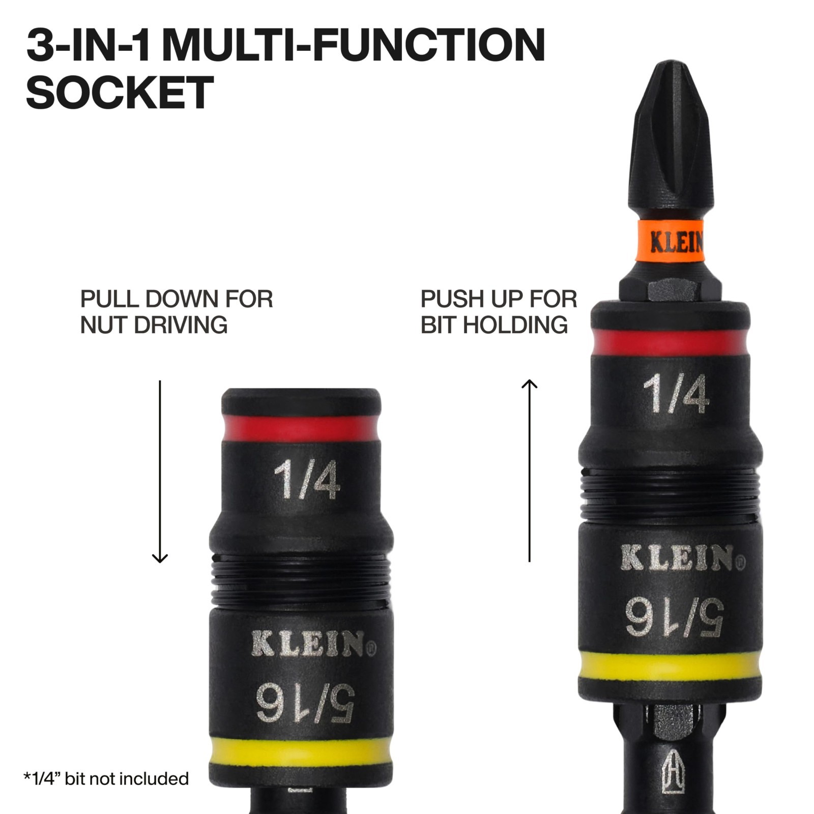 SAE & Metric Impact Socket Set – 6 Flip Sockets, 12 Hex Drivers, 1/4″ Bit Holder
