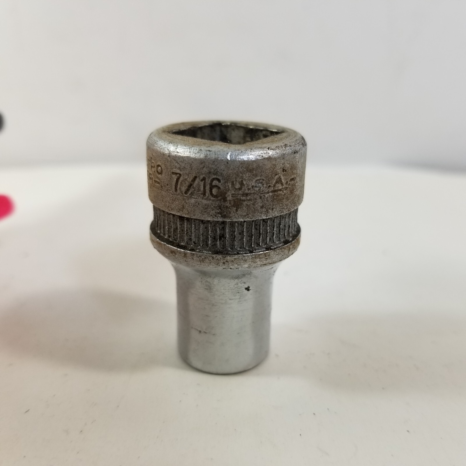 Indestro Super Chrome Socket 1214 7/16in. 12 pt. 1/2″ Drive USA 1950s