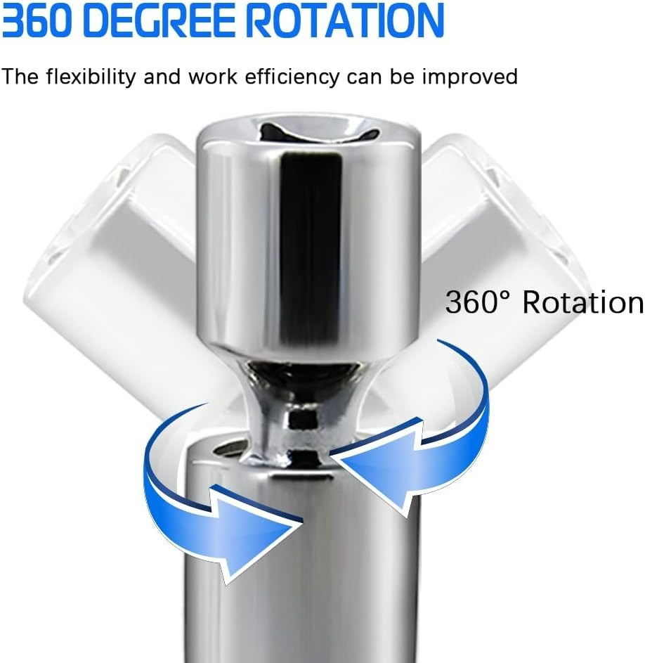 5/8″ Swivel Magnetic Spark Plug Socket 3/8 Inch Drive x 4″ Total Length 12-Po…