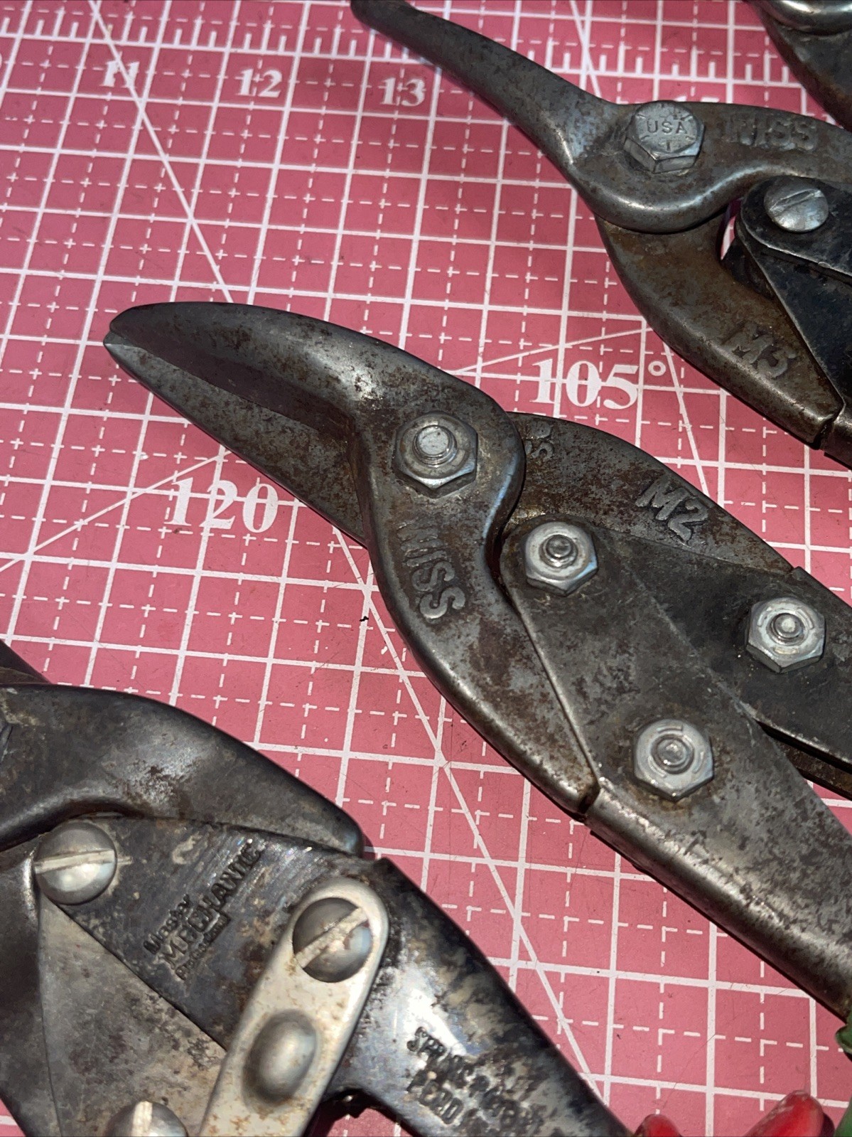 Vintage Wiss USA M2 Right M3 Straight & Master Mechanic Left Aviation Snips Set