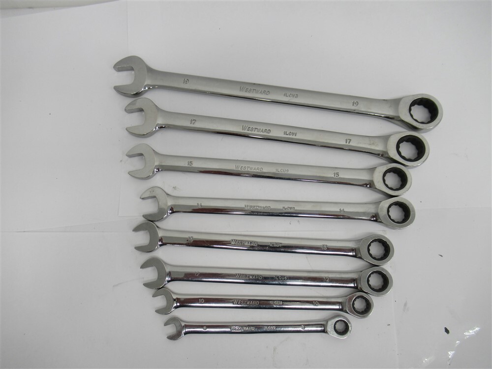 Westward 1LCD3 , Metric Ratcheting Combination Wrench Set (8 pcs)