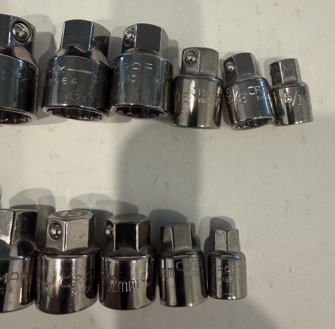 CRAFTSMAN 42801 42800 LOW PROFILE RATCHET WRENCH SOCKETS METRIC SAE 15Pc Vintage