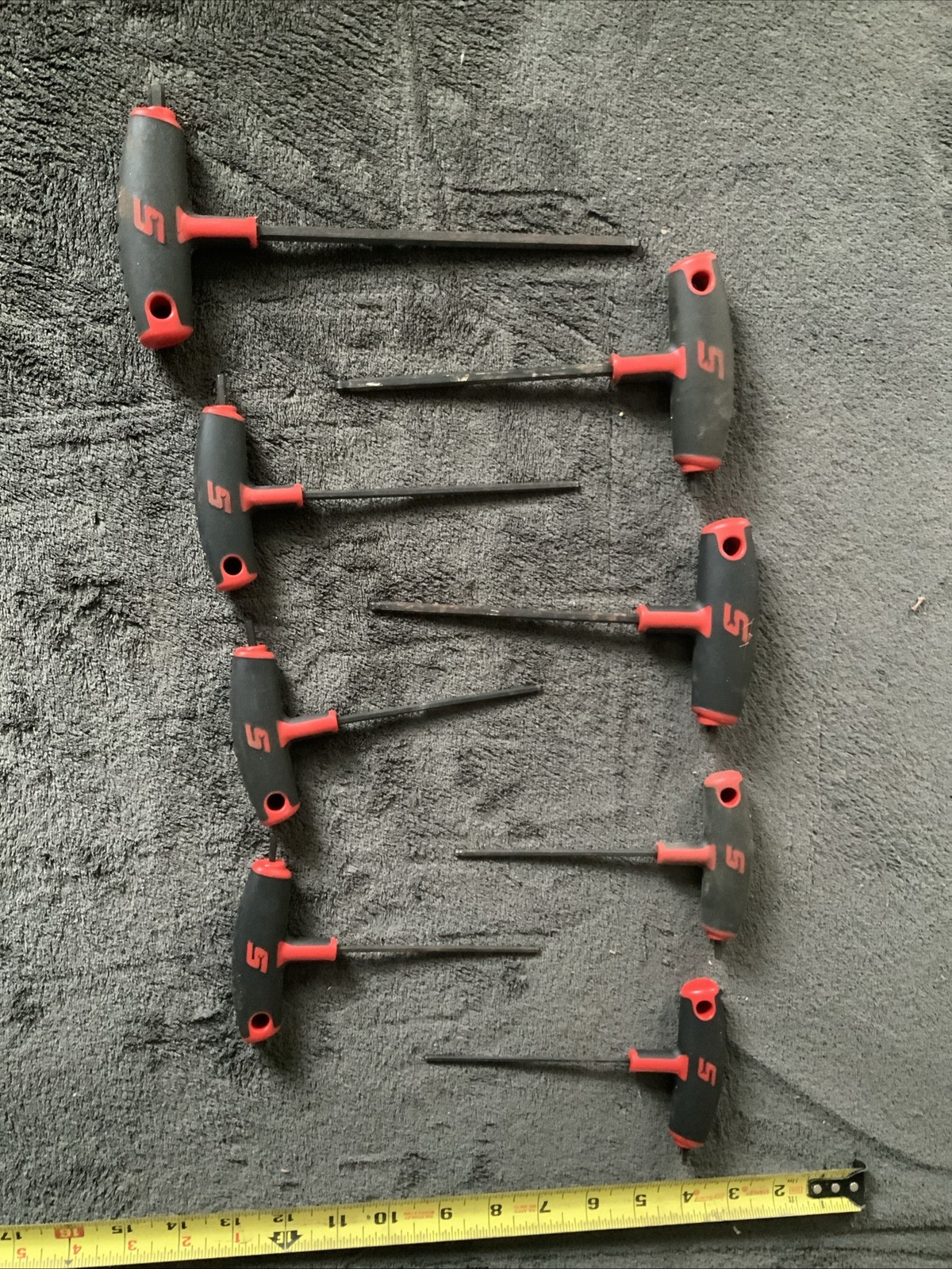 Snapon T-handle Hex Allen Set, 8pc, Red….…used….see Pics…