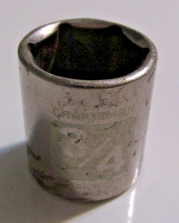T #155 – Craftsman 3/4″ 6 Point 3/8″ Drive Shallow Easy Read Socket 45829