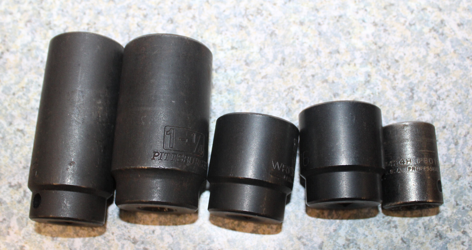 5- Wright x 3, Pittsburg & Proto Sockets – 1/2″ drive 6 & 12 Point