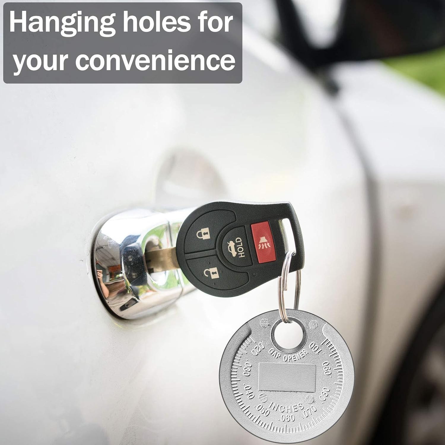 Durable Zinc Alloy Spark Plug Gap Tool with Keyring for Easy Portability