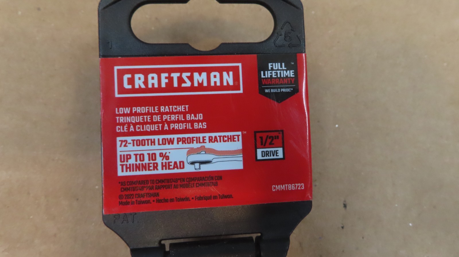 NEW Craftsman 72-Tooth Low Profile 1/2 in. Drive Ratchet Quick Release CMMT86723