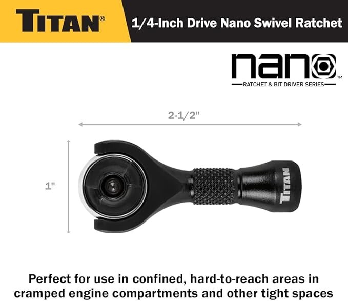 Titan 2 pc. Nano Swivel Ratchet & Bit Driver Set