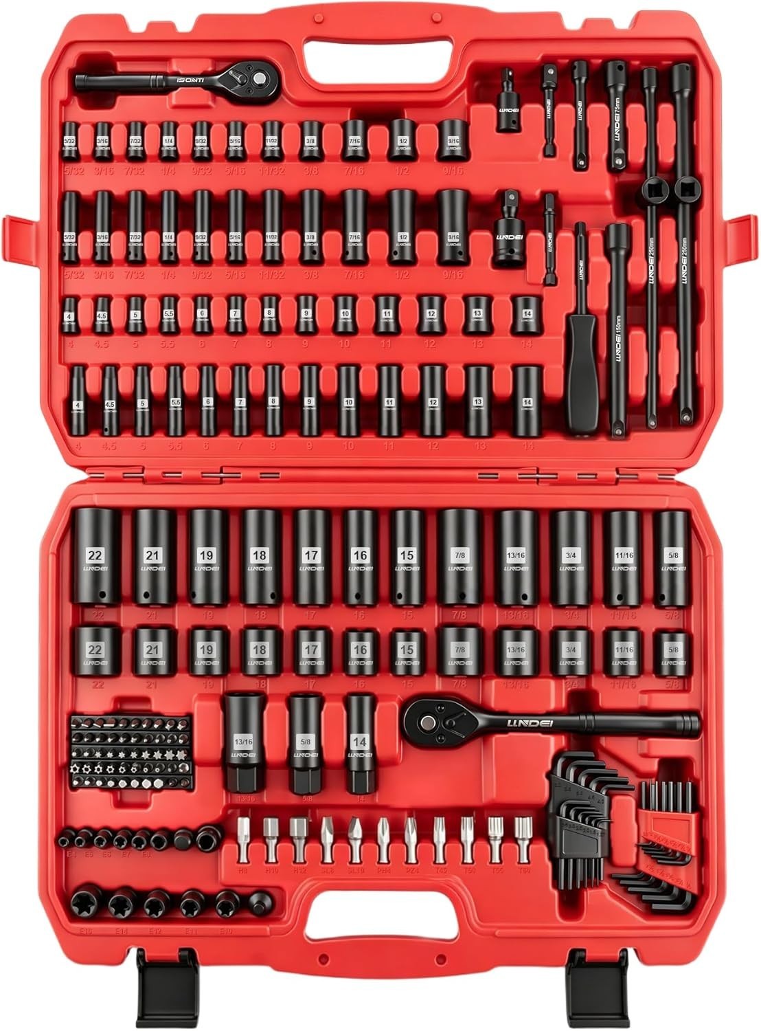 Comprehensive 186pc Drive Socket Set – Ratchet Wrench Handle