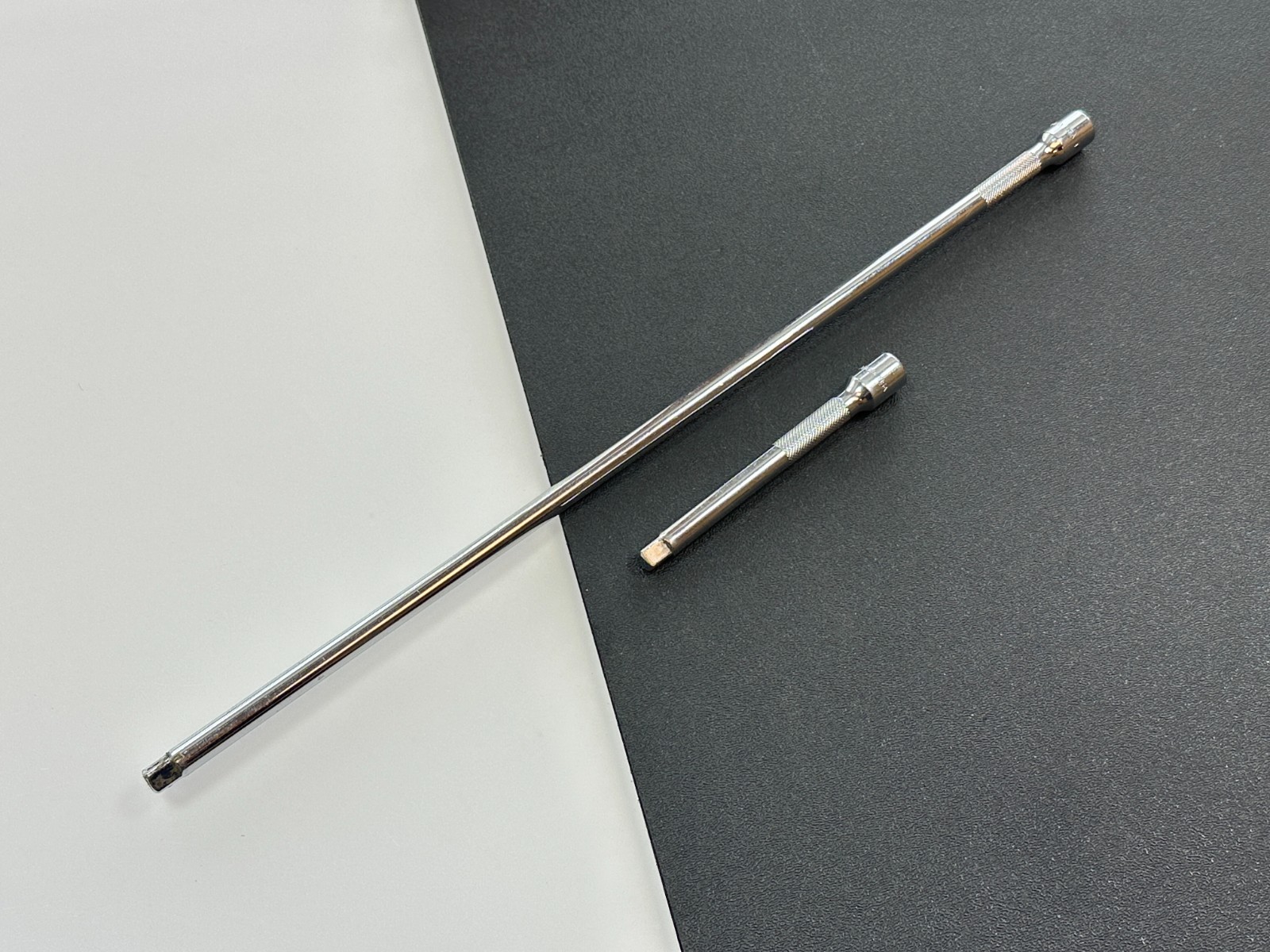 🇺🇸 Snap On USA 2pc 1/4″ Drive 14″ & 4″ Knurled Chrome Extension, TMXK140 TMXK4
