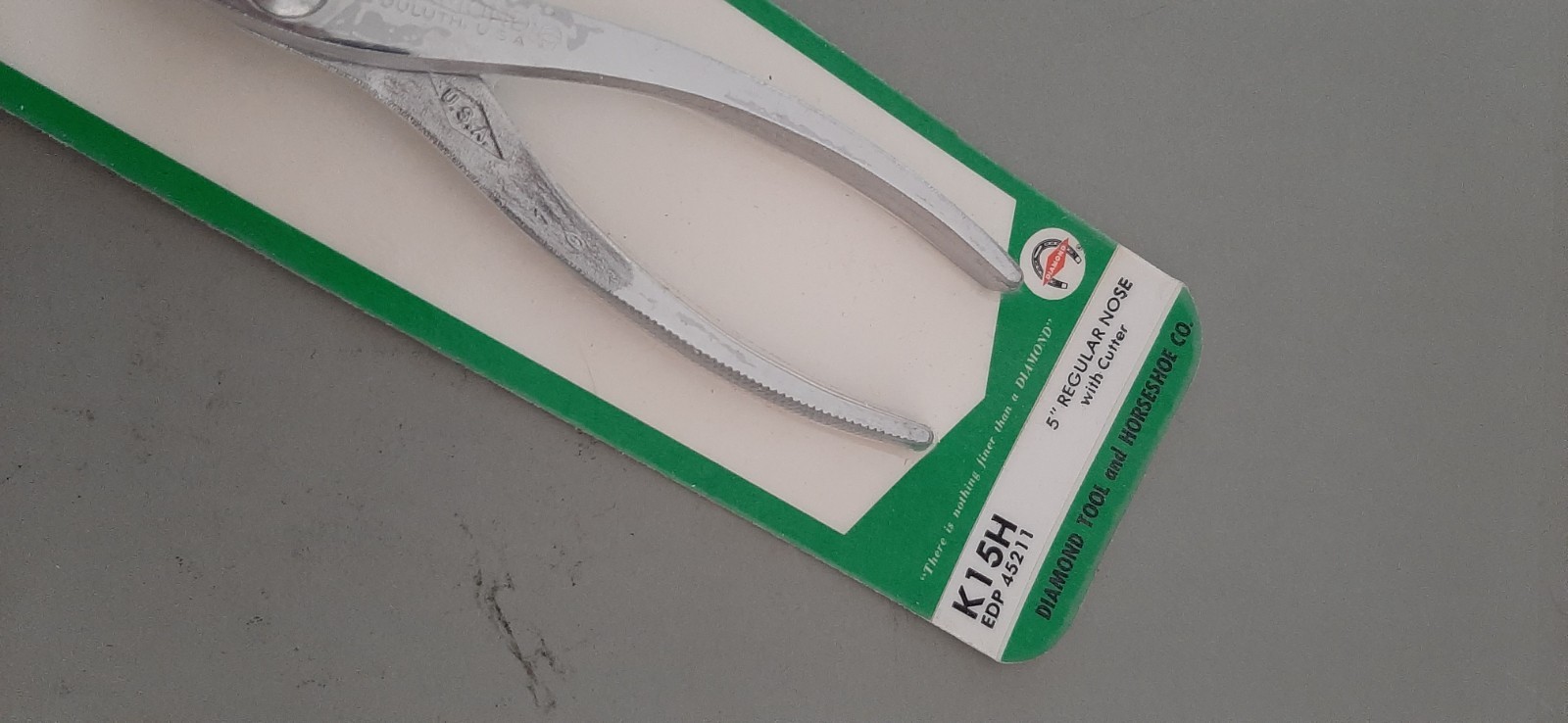 NOS Diamond Horseshoe 5″ Regular Nose w/ Cutter Slip Joint Pliers K15 K15H 9T