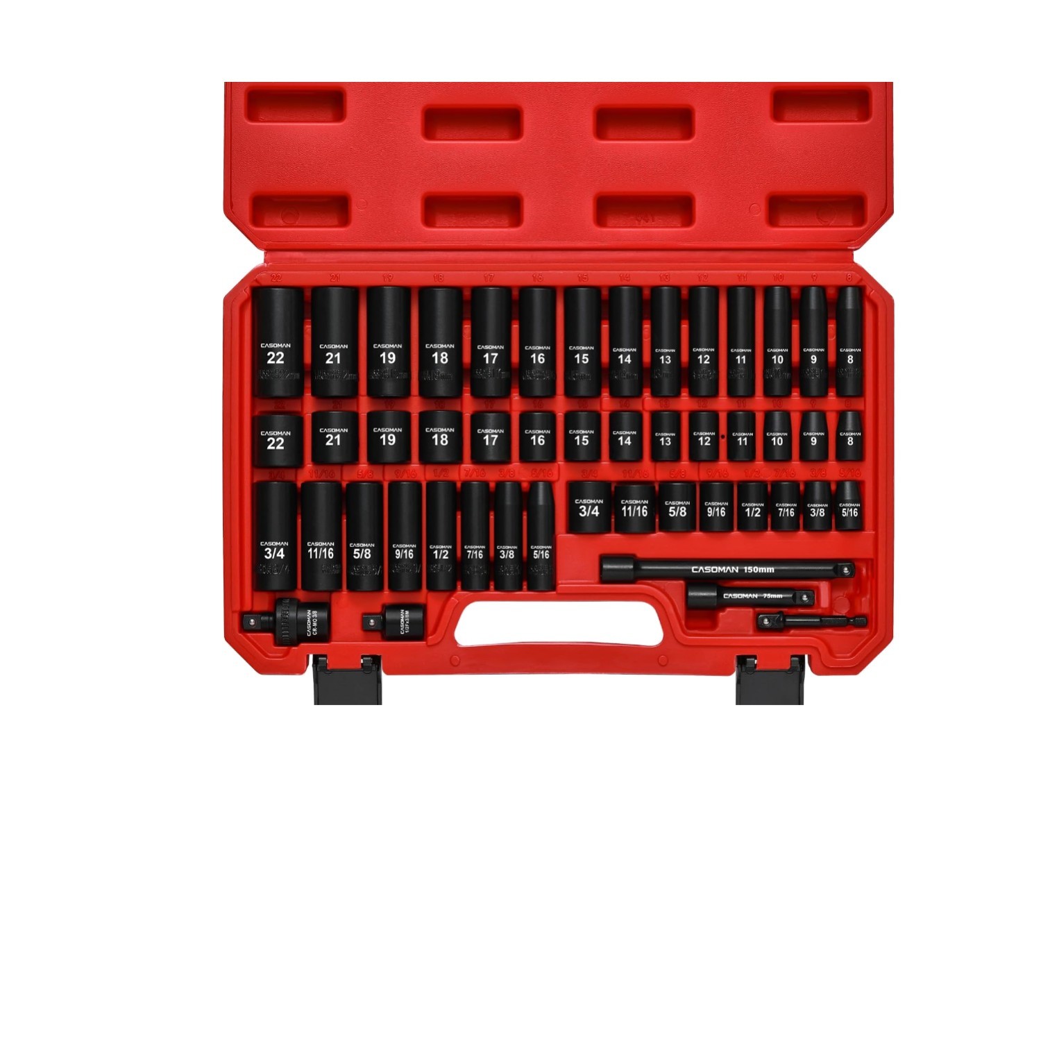 Versatile 3/8″ Drive Impact Socket Set – 49 Pieces with Durable Carrying Case