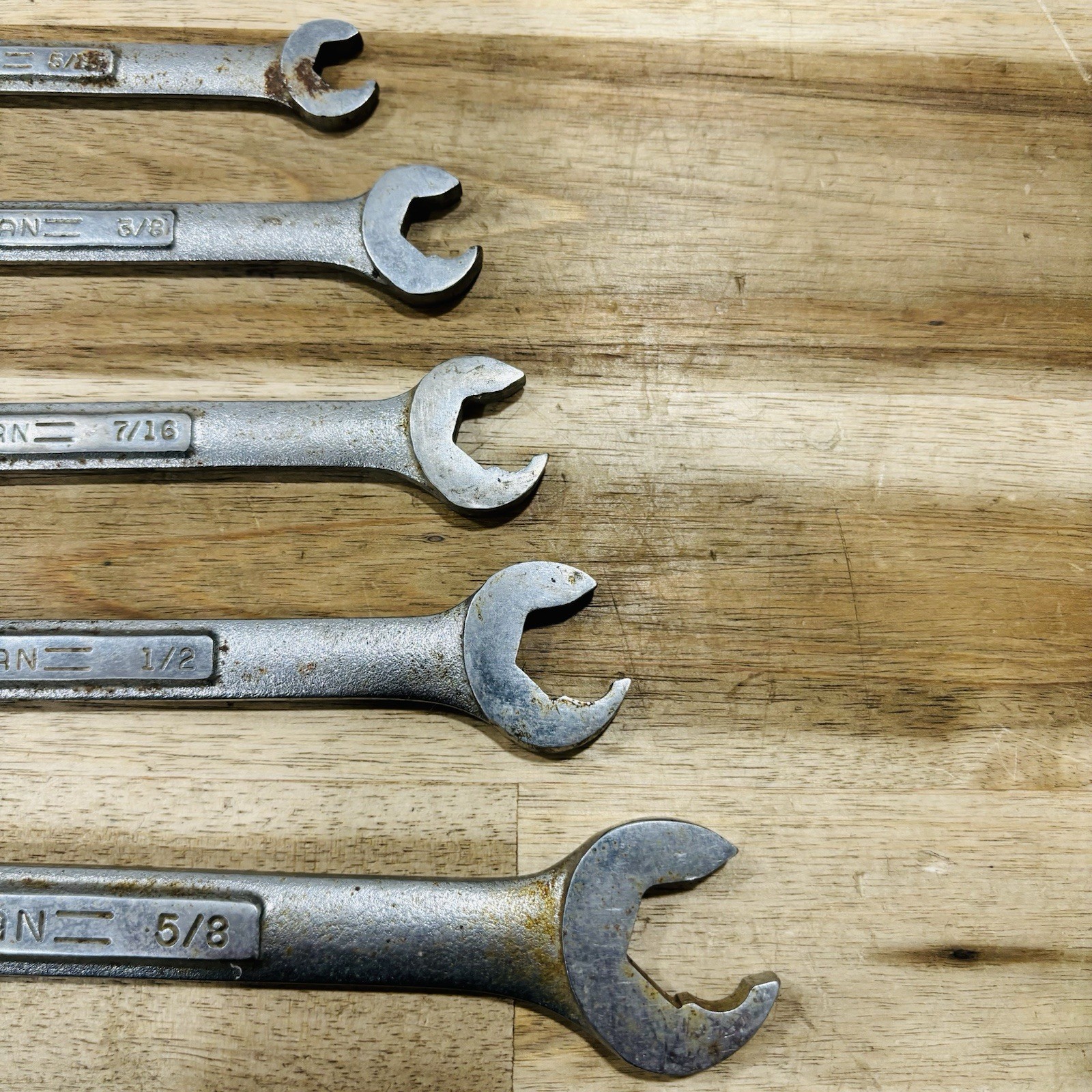 Lot of 5 Craftsman USA Combination Speed Quick Wrenches VA Series 5/16” to 5/8”