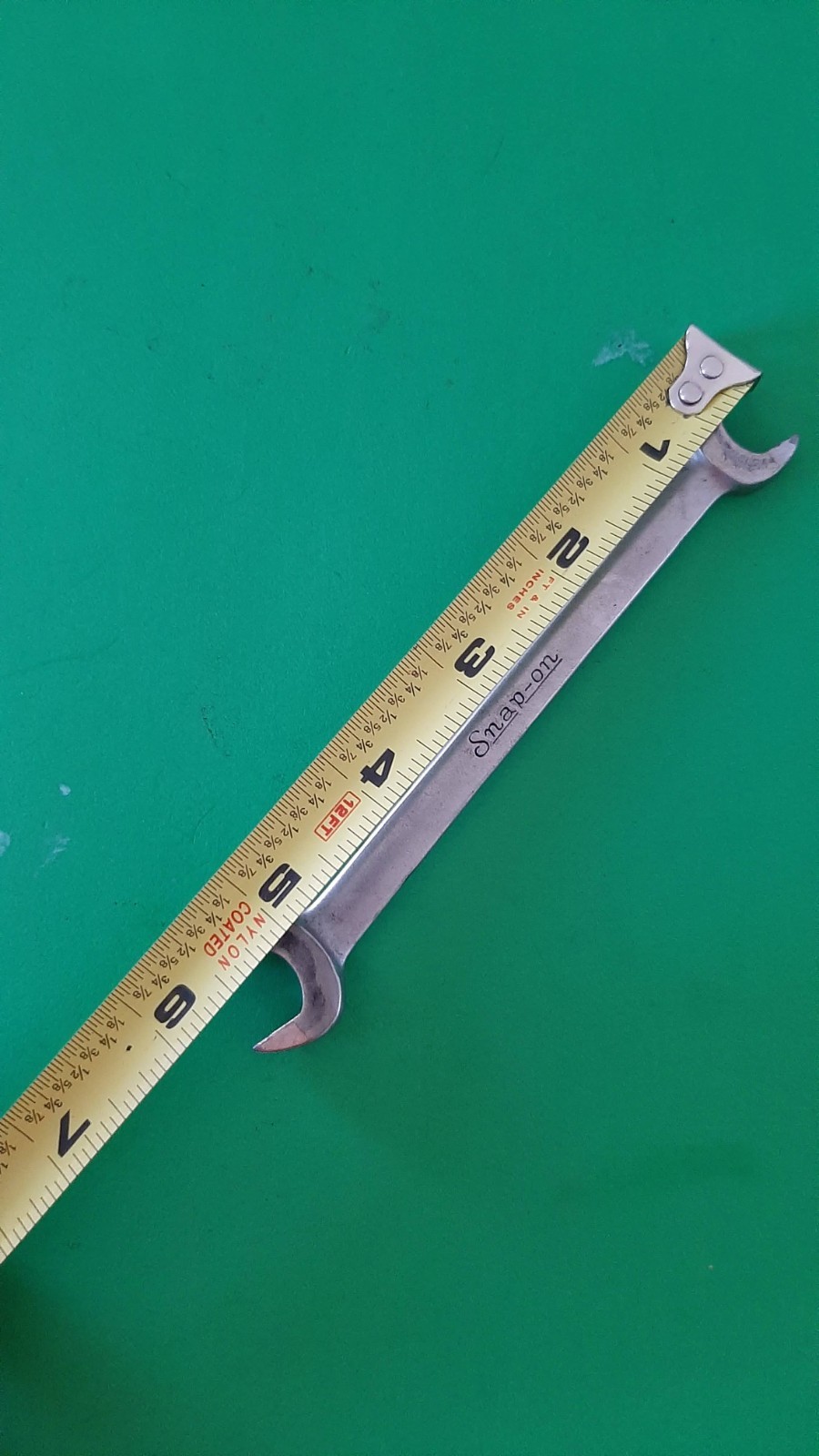 Snap-on Tools S1416W 1/2” x 7/16” 6pt Point Tapered Open-end Wrench USA ENGRAVED