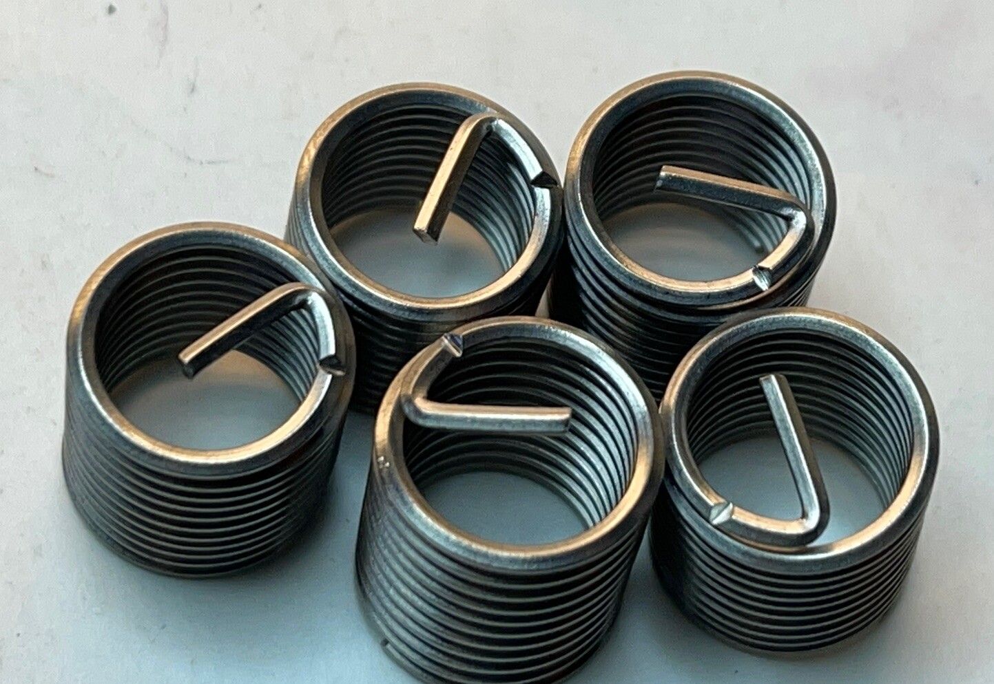 5 Threaded Inserts, #R1191-7 Steel, Helical, 7/16-20 x 0.656”L (24M249)
