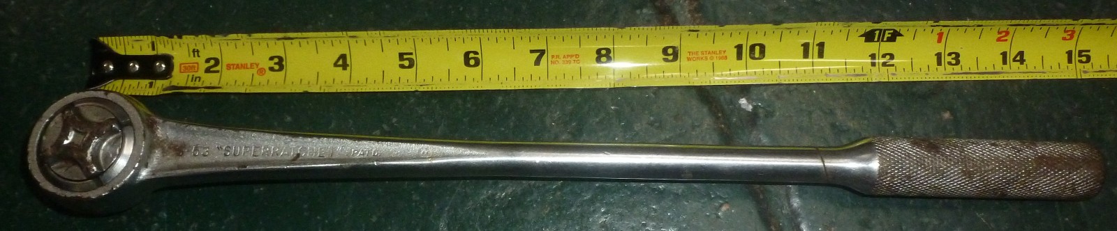 Vintage J.H. Williams S-53 Superratchet 1/2″ Drive Super Ratchet USA 15″ Long