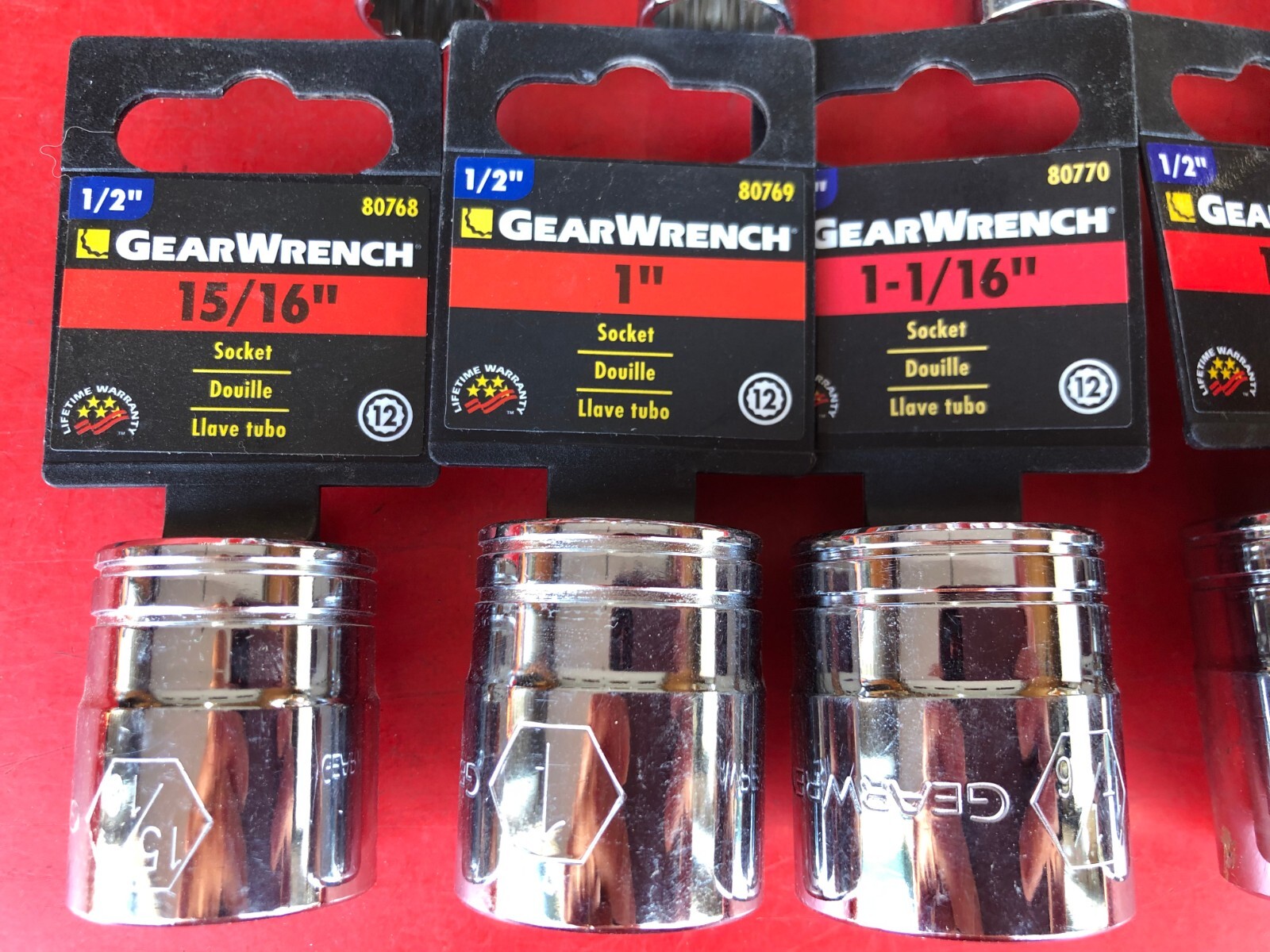 GEARWRENCH (12 PIECES) 1/2″ DRIVE STANDARD SAE 12 PT POINT SHALLOW SOCKET SET