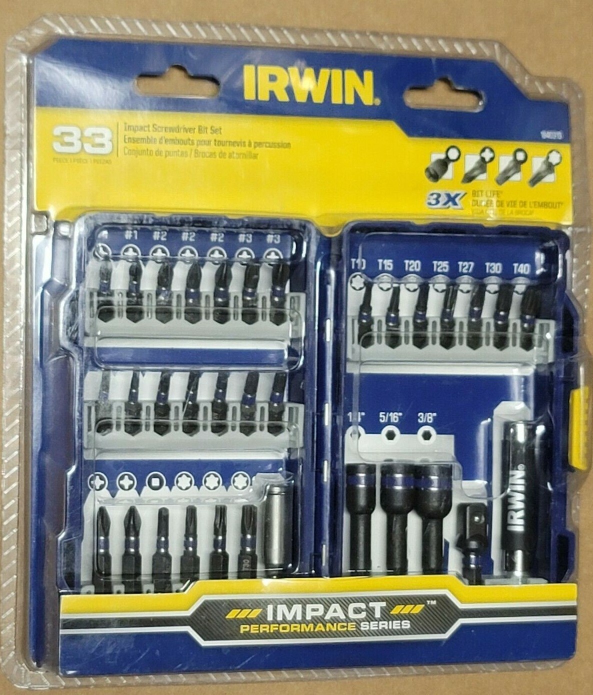Irwin-Hanson 33pc Impact Grade 1/4 Hex Quick Release Screwdriver Bit Set 1840315