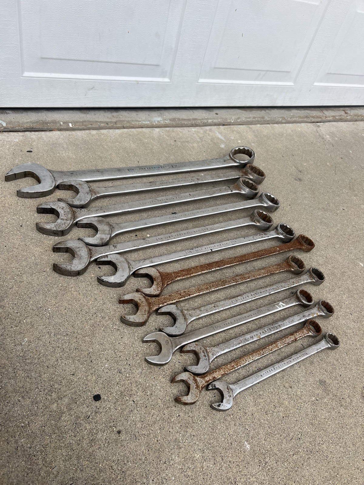 13-Proto USA Professional Jumbo Wrenches SAE Large Sizes from 1-1/16”-2-1/4”