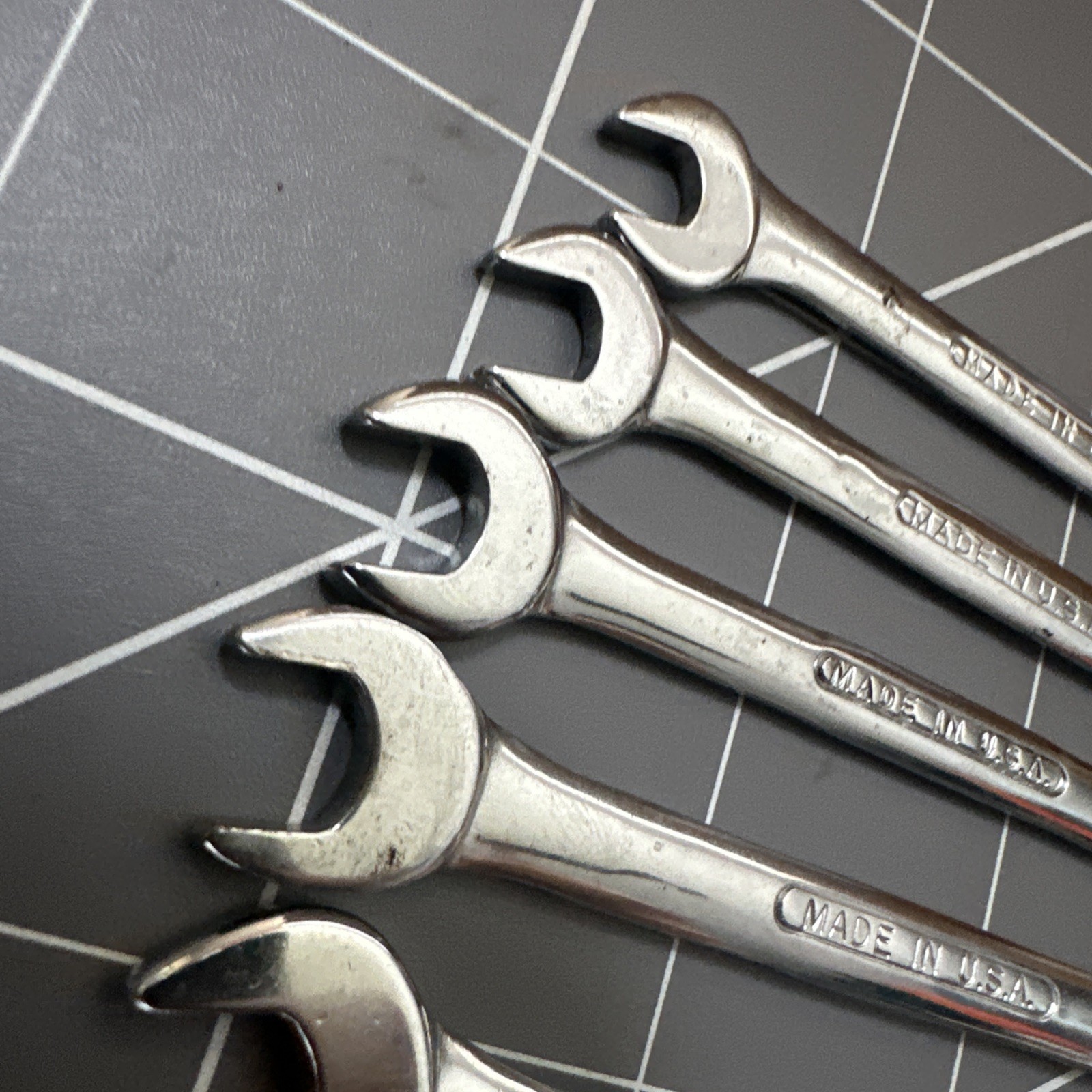 Vintage USA Made By EE 4 Way Angle Ingintion Electric Wrench 6pc Set Chrome SAE