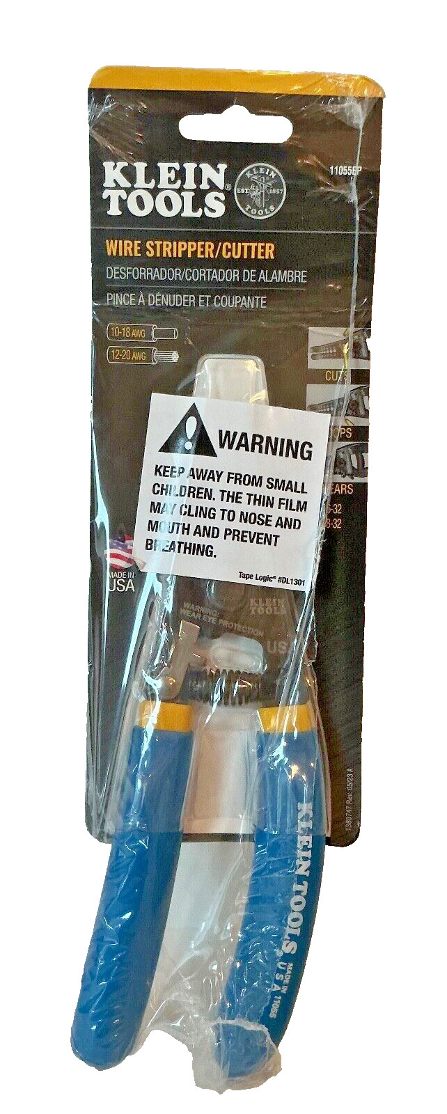Klein Tools 11055EP Wire Stripper Cutter for 10-18 AWG Solid 12-20 AWG Stranded