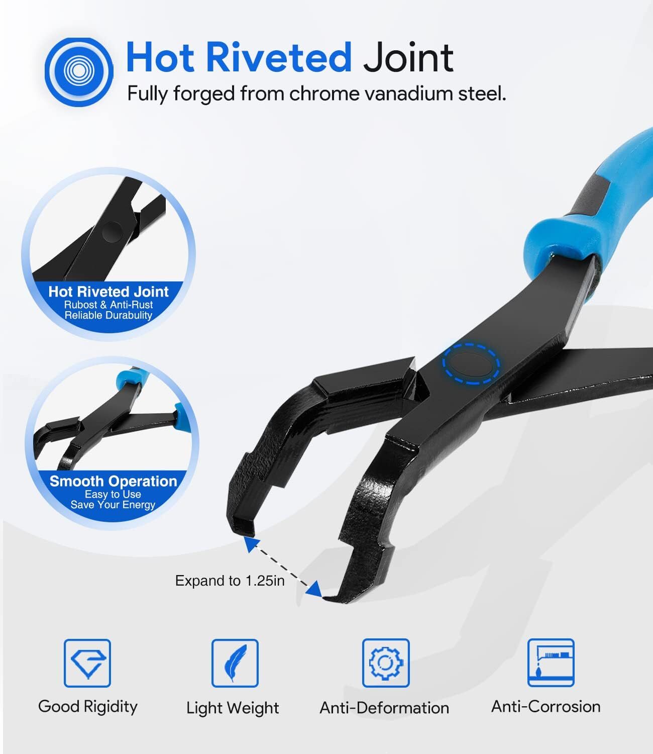 70301 ANGLED U-JOINT SNAP RING PLIERS FOR AUTOMOTIVE AND MEDIUM DUTY CARS TRUCKS