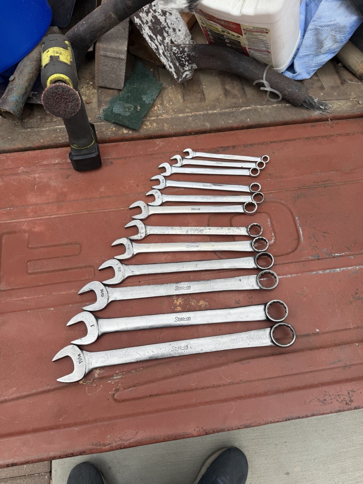 Snap-on 12 Pc. SAE 12pt. Combination Wrench Set 1 & 1/16” – 3/8”