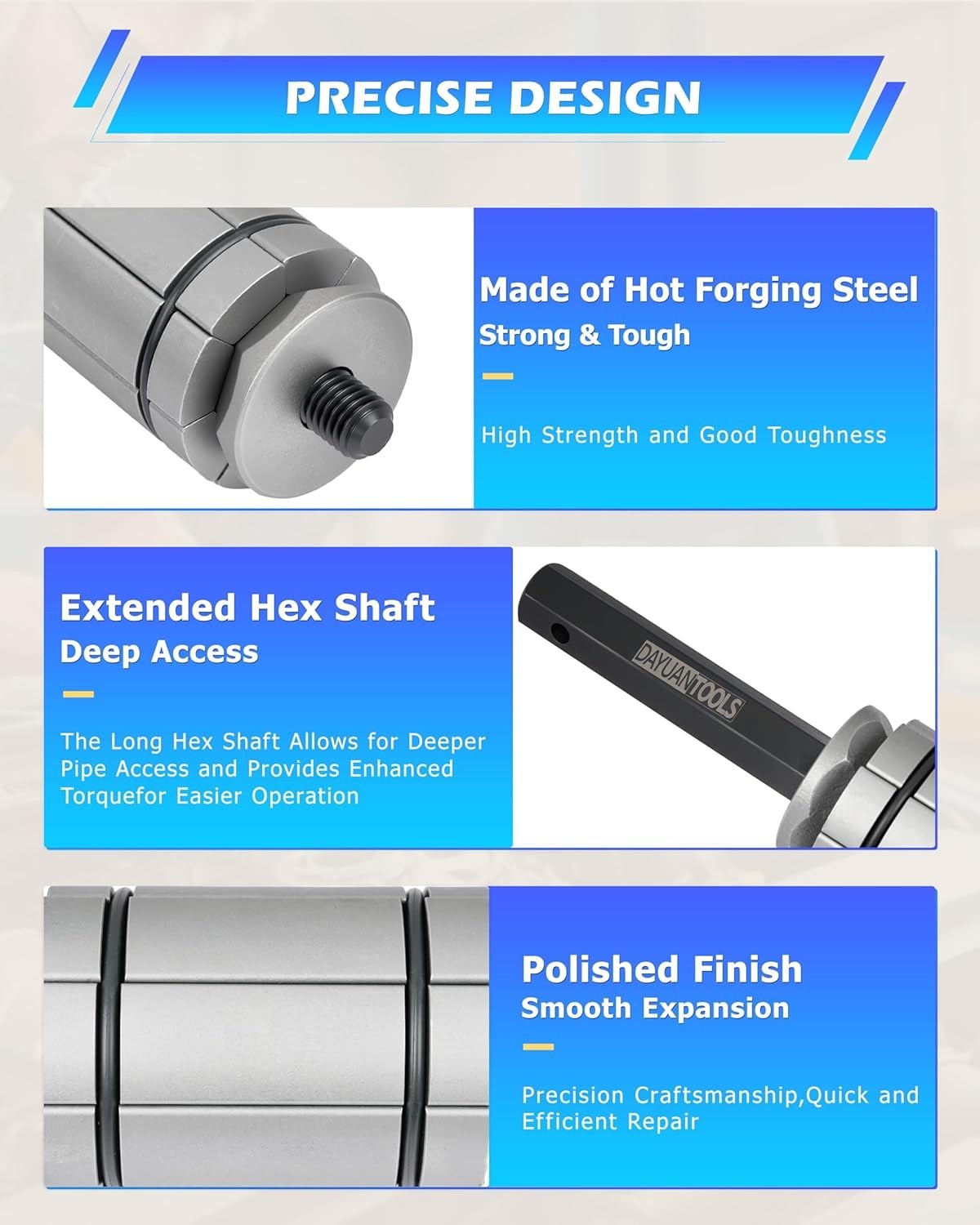 Automotive Exhaust Pipe Expander Tools, Durable Steel Set for Vehicles