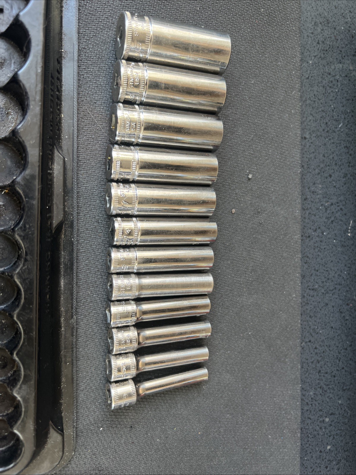 SNAP ON 112STMMY 12PC, METRIC, 1/4», DEEP,6PT,MAGENTIC TRAY, 5MM-15MM 🔥EXC