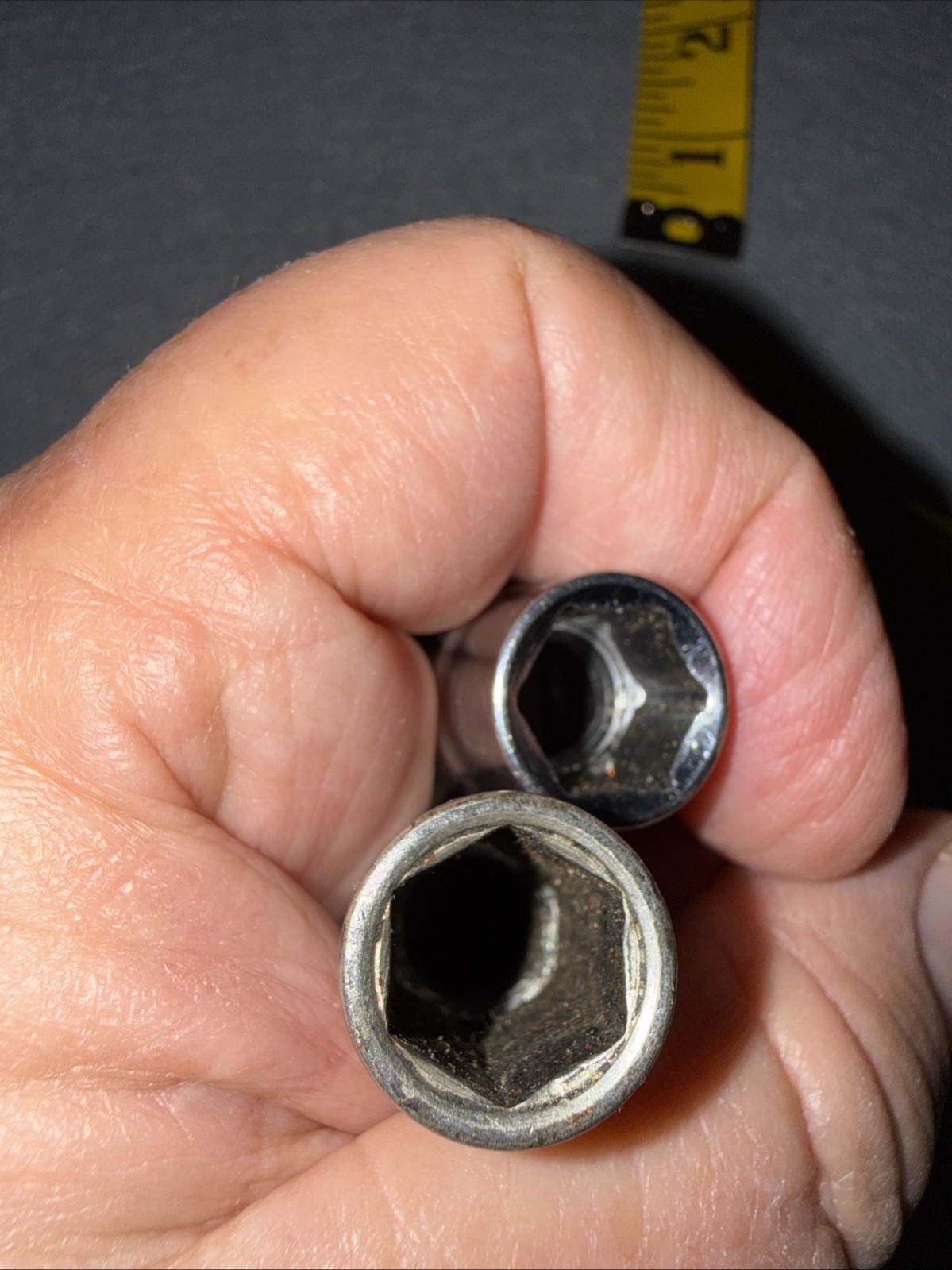 2 Craftsman 7/16″ Sockets 6 Point 3/8 Drive -V- 43331 (deep) & CMMT 43002 (reg).