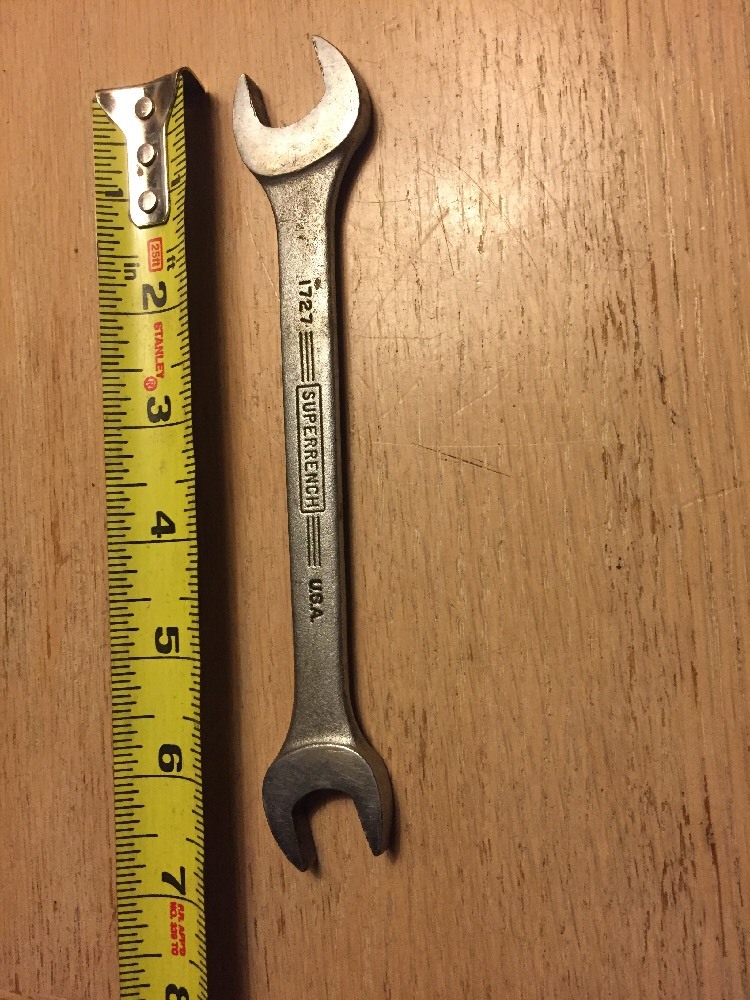 Williams Superrench Tool USA Vintage Open End 5/8-9/16 Wrench 7″Long Free Ship