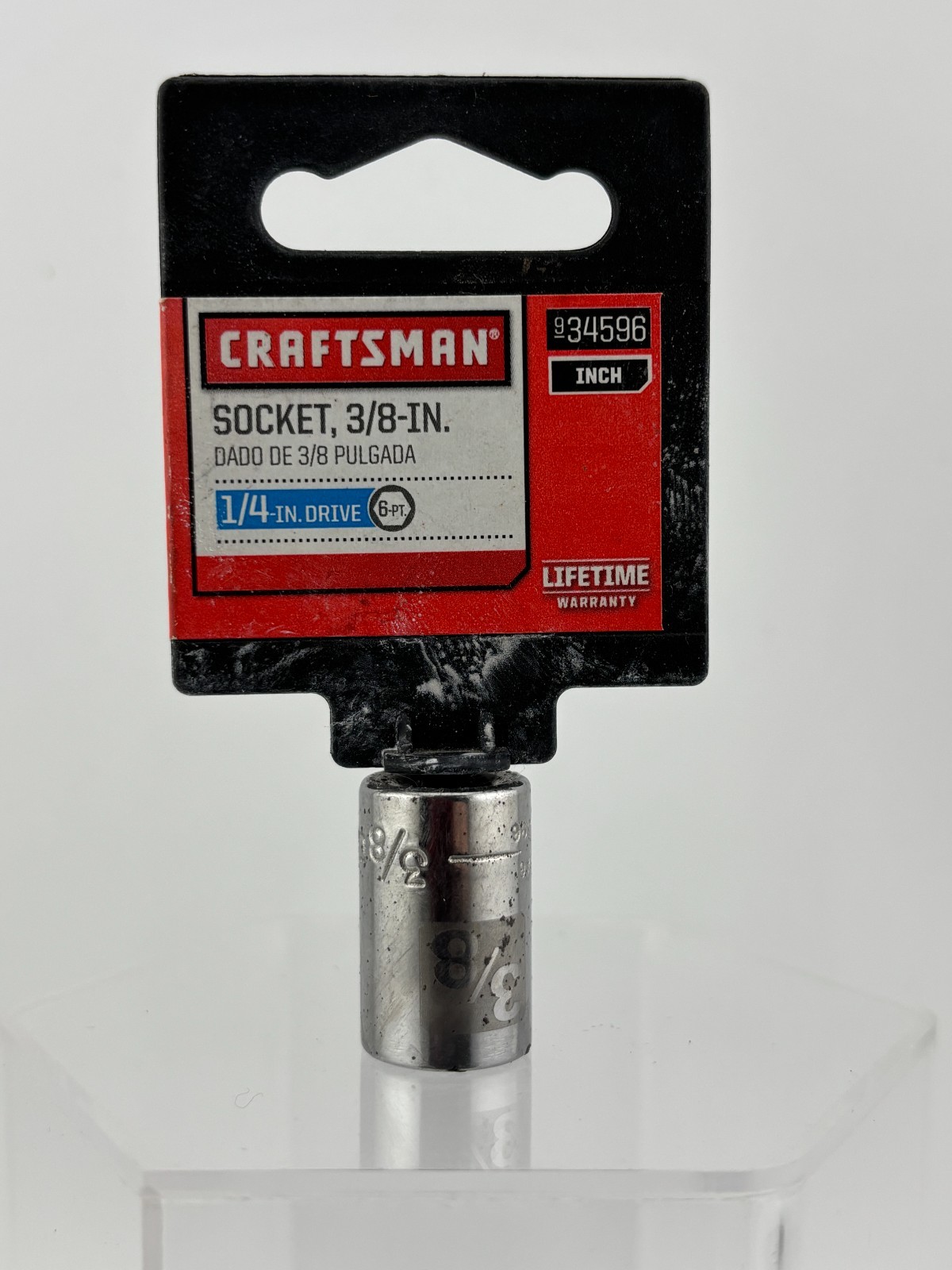 Craftsman 3/8” Socket #34596 ~ 1/4” Drive ~ 6 Point ~ New Old Stock
